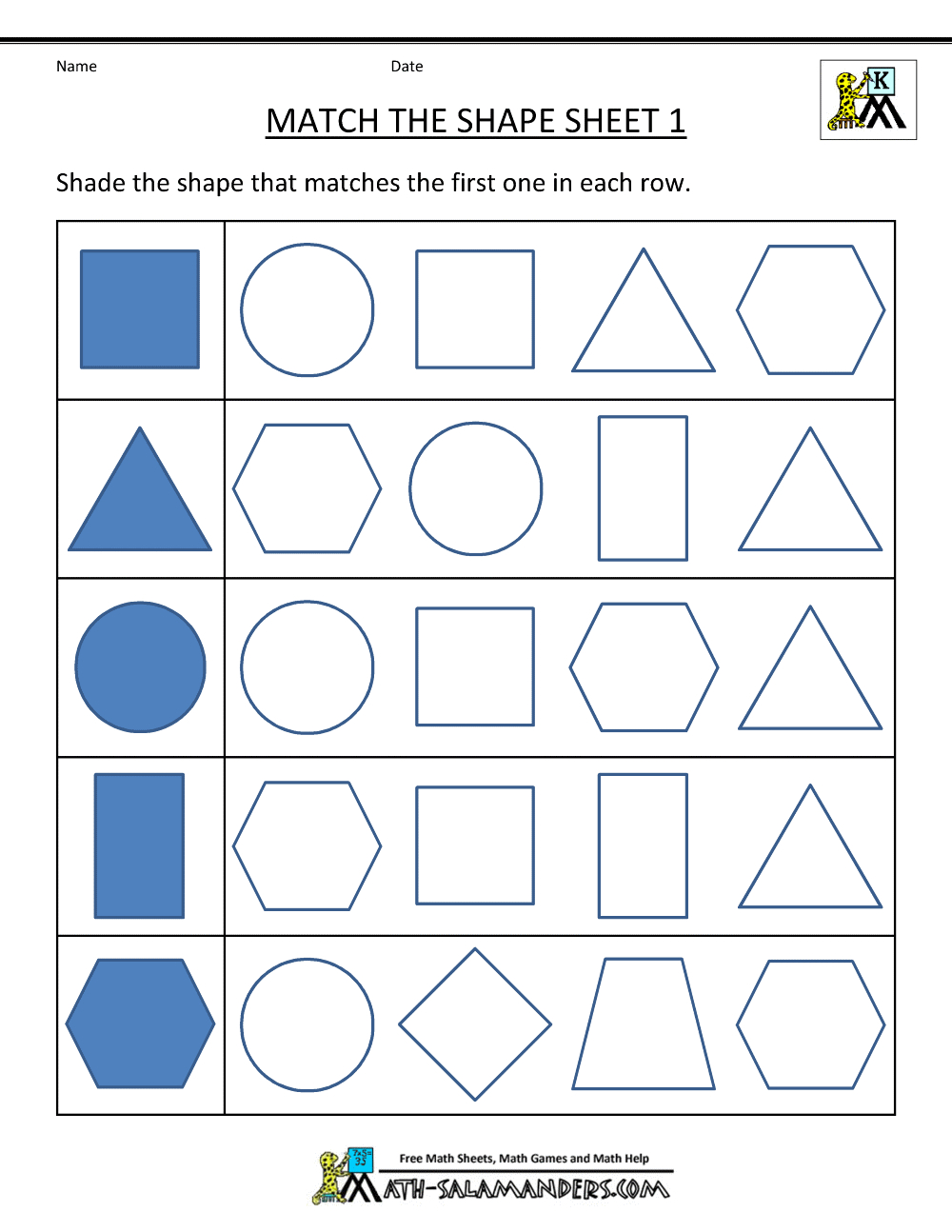 Free Shape Worksheets Kindergarten inside Free Printable Worksheets For Shapes