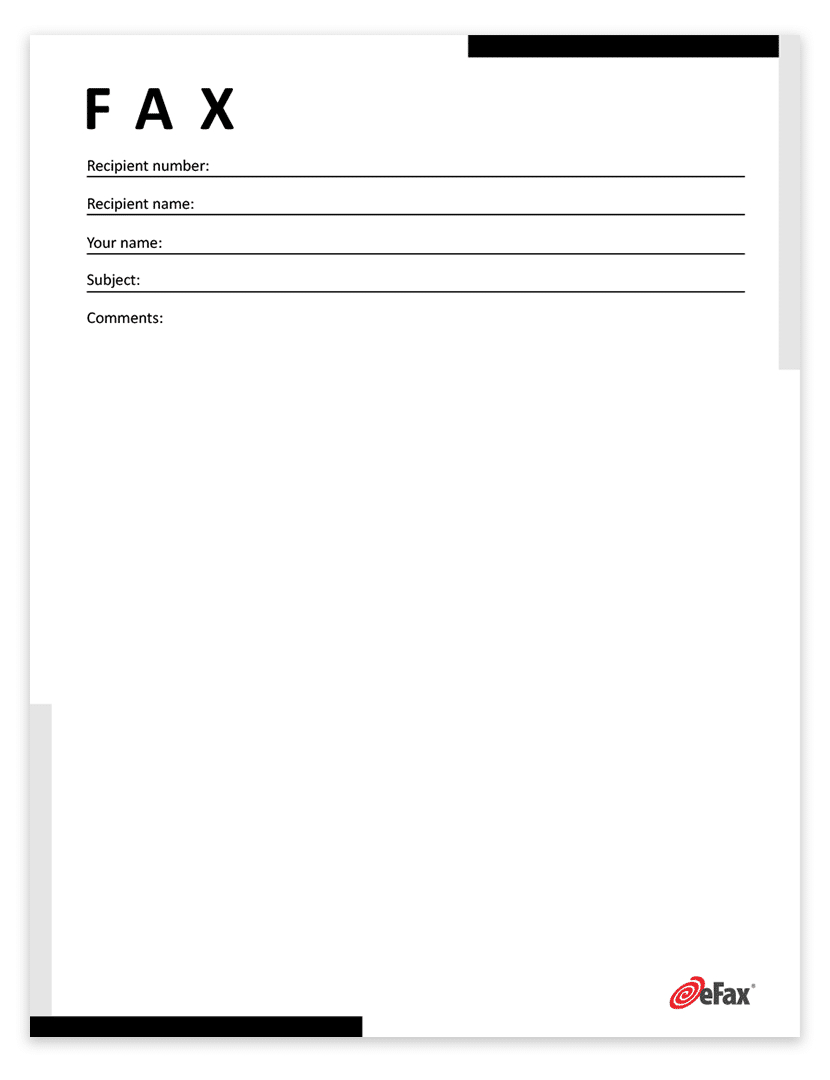 Free Simple Fax Cover Sheets | Efax regarding Fax Cover Sheet Template Free Printable