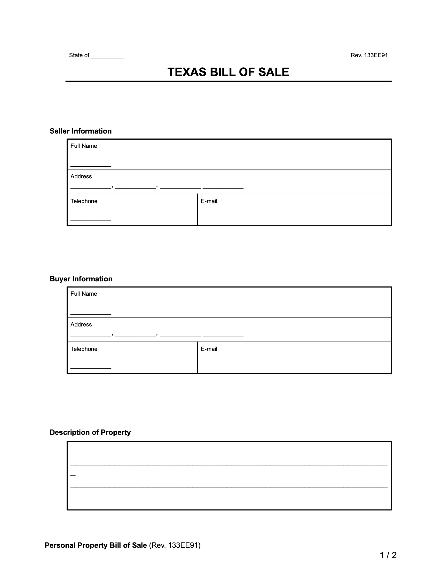 Free Texas Bill Of Sale Forms | Pdf &amp;amp; Word pertaining to Printable Bill Of Sale Texas