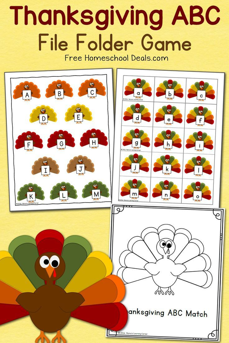 Free Thanksgiving File Folder Game (Instant Download) within File Folder Games Free Printable