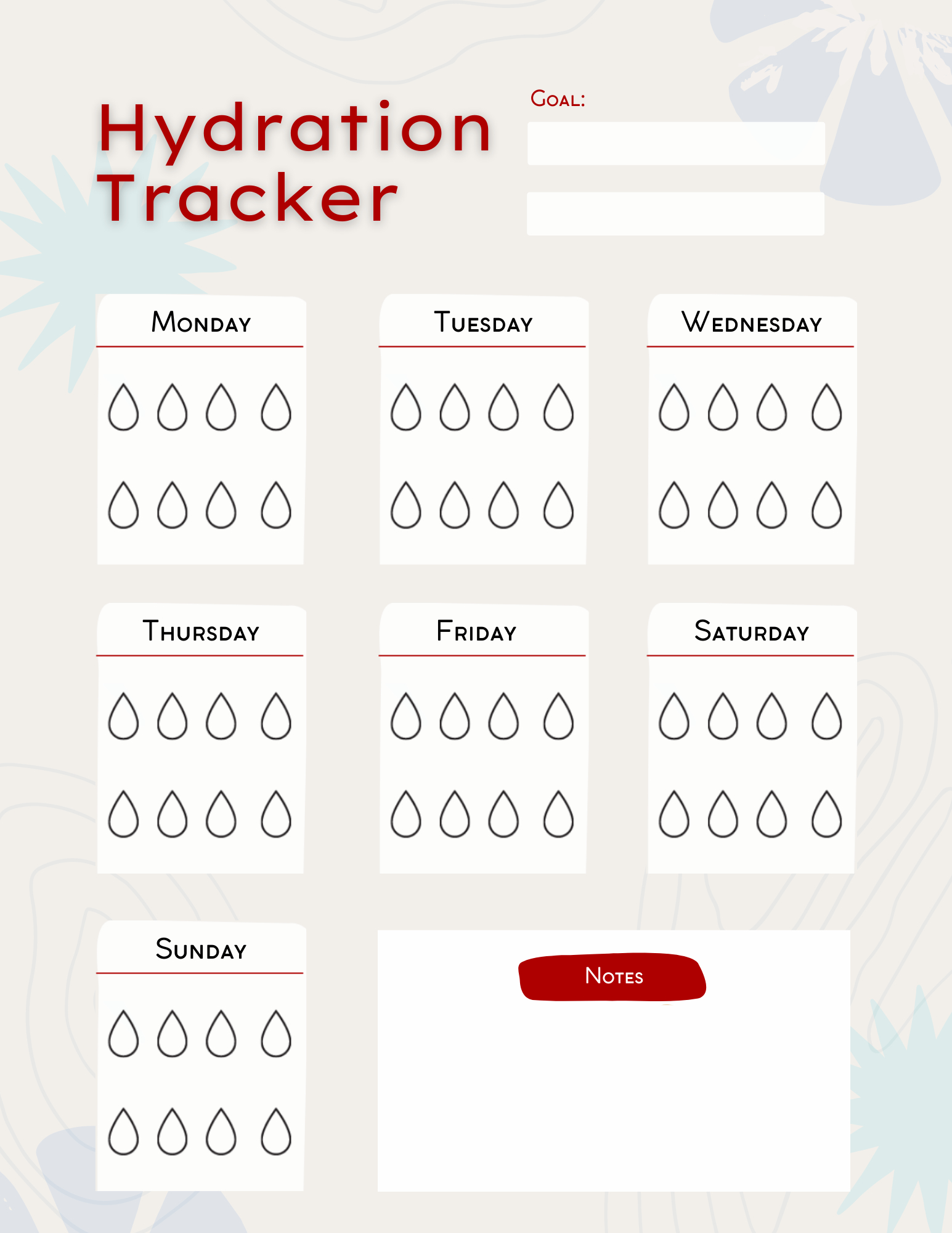 Free Water Tracker Printable | Distillata inside Water Tracker Printable Free