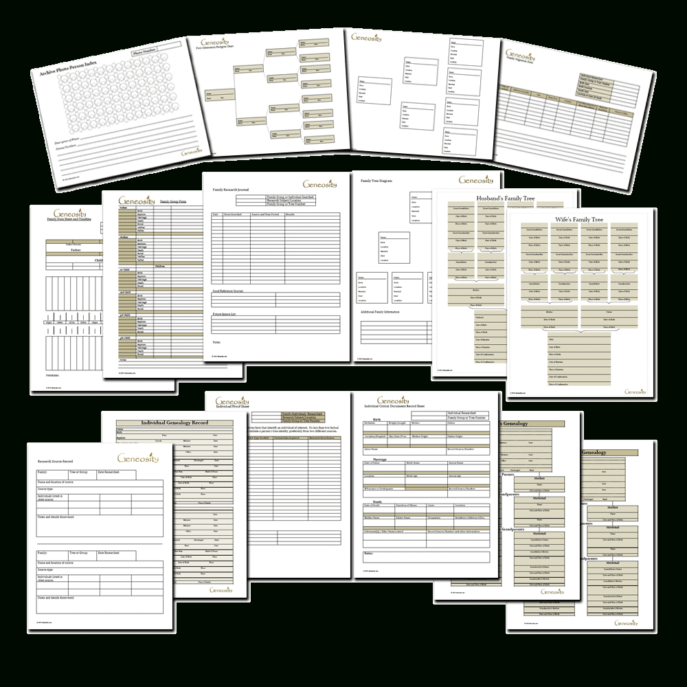 Genealogy Forms Bundle with regard to Free Printable Genealogy Forms Individual Worksheet