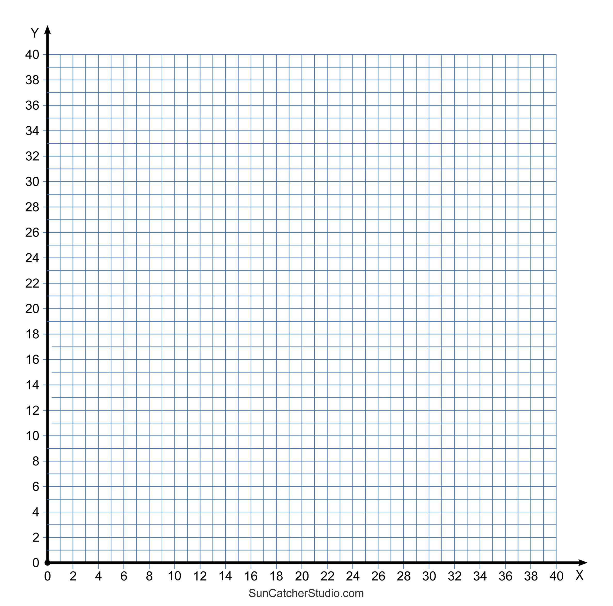 Grid Paper (Printable 4 Quadrant Coordinate Graph Paper Templates intended for Printable Graphing Paper with Numbers