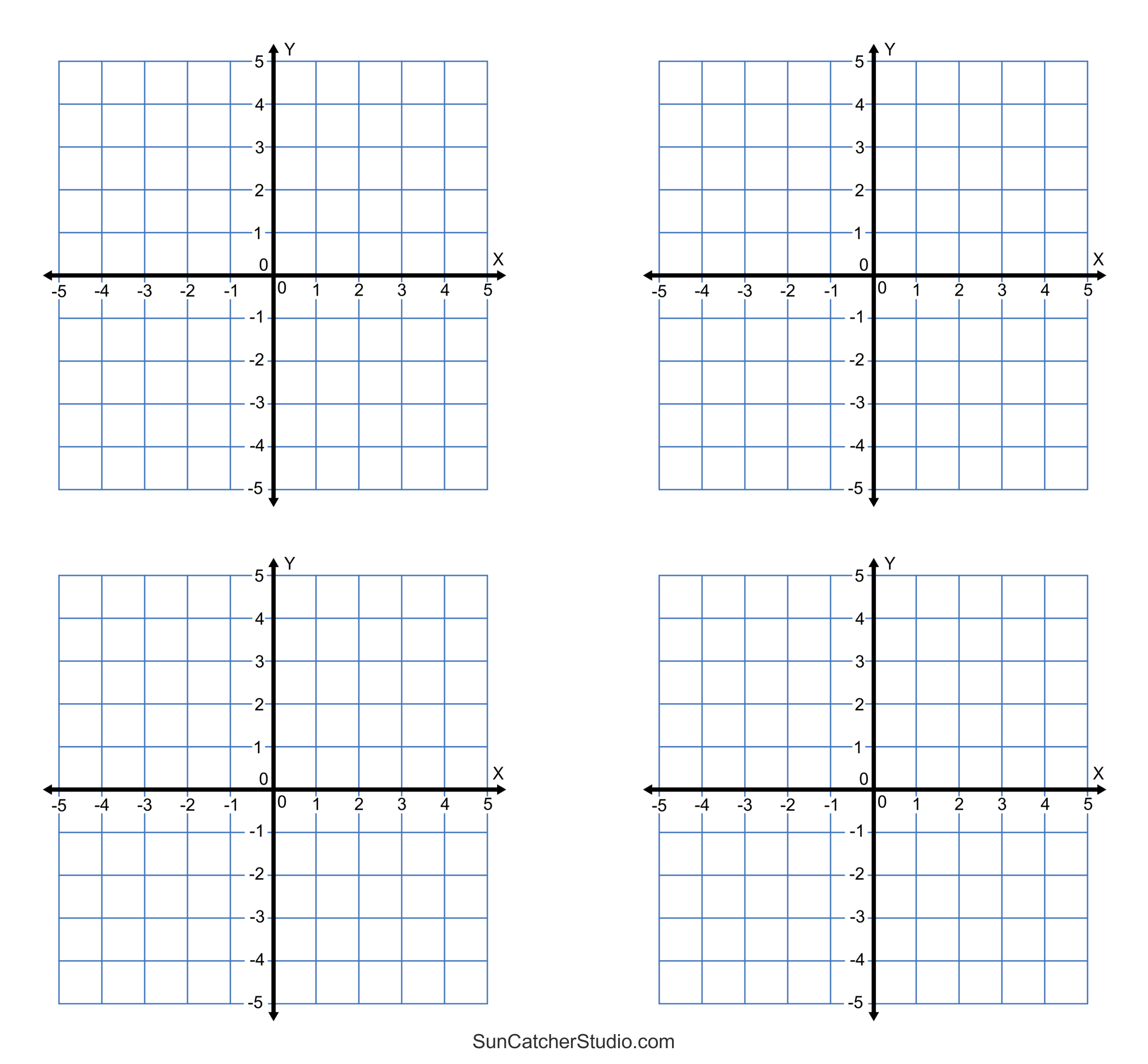 Grid Paper (Printable 4 Quadrant Coordinate Graph Paper Templates within Printable Graphing Paper With Numbers