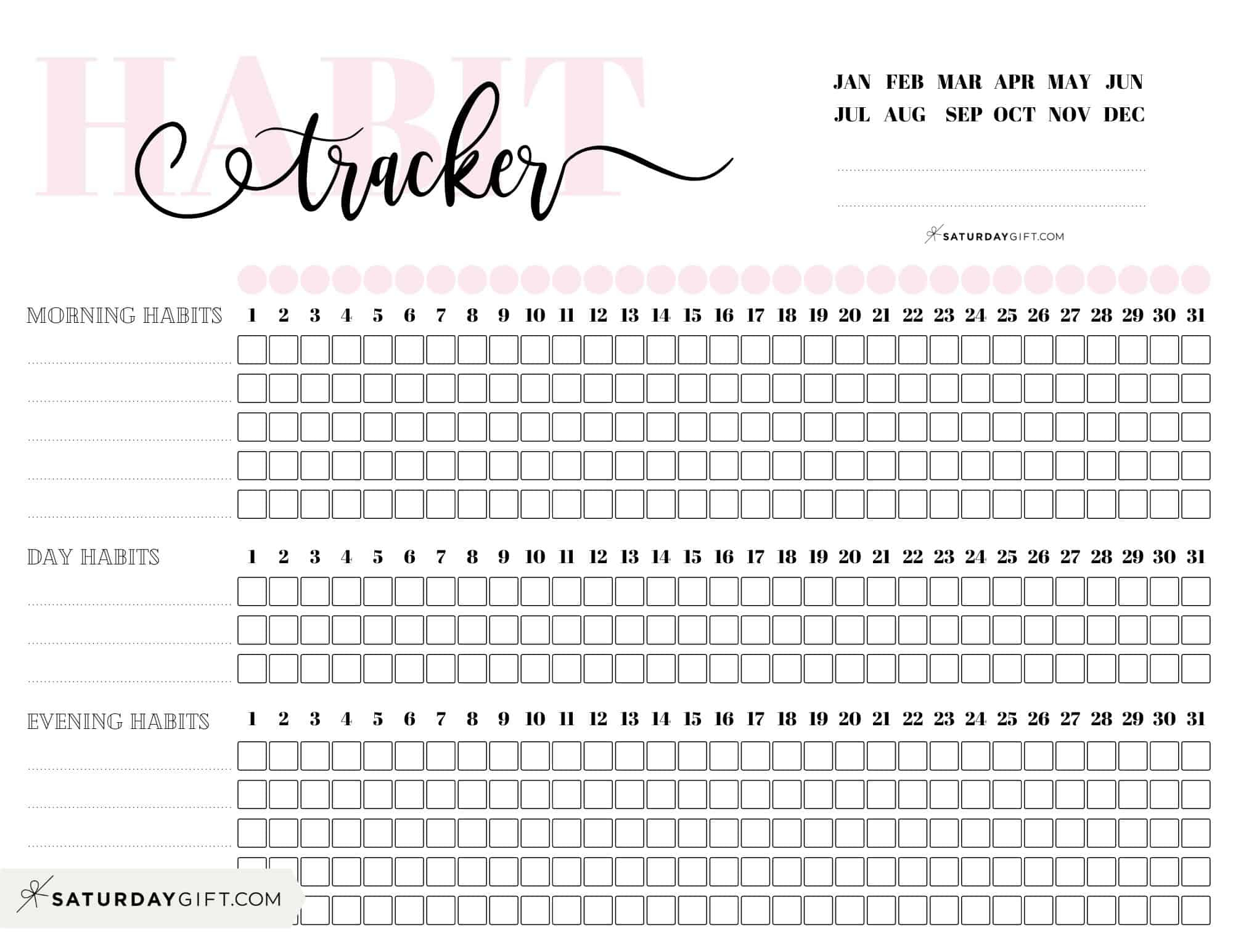 Habit Tracker Printable - 43 Cute &amp;amp; Free Printable Habit Trackers pertaining to Monthly Habit Tracker Printable
