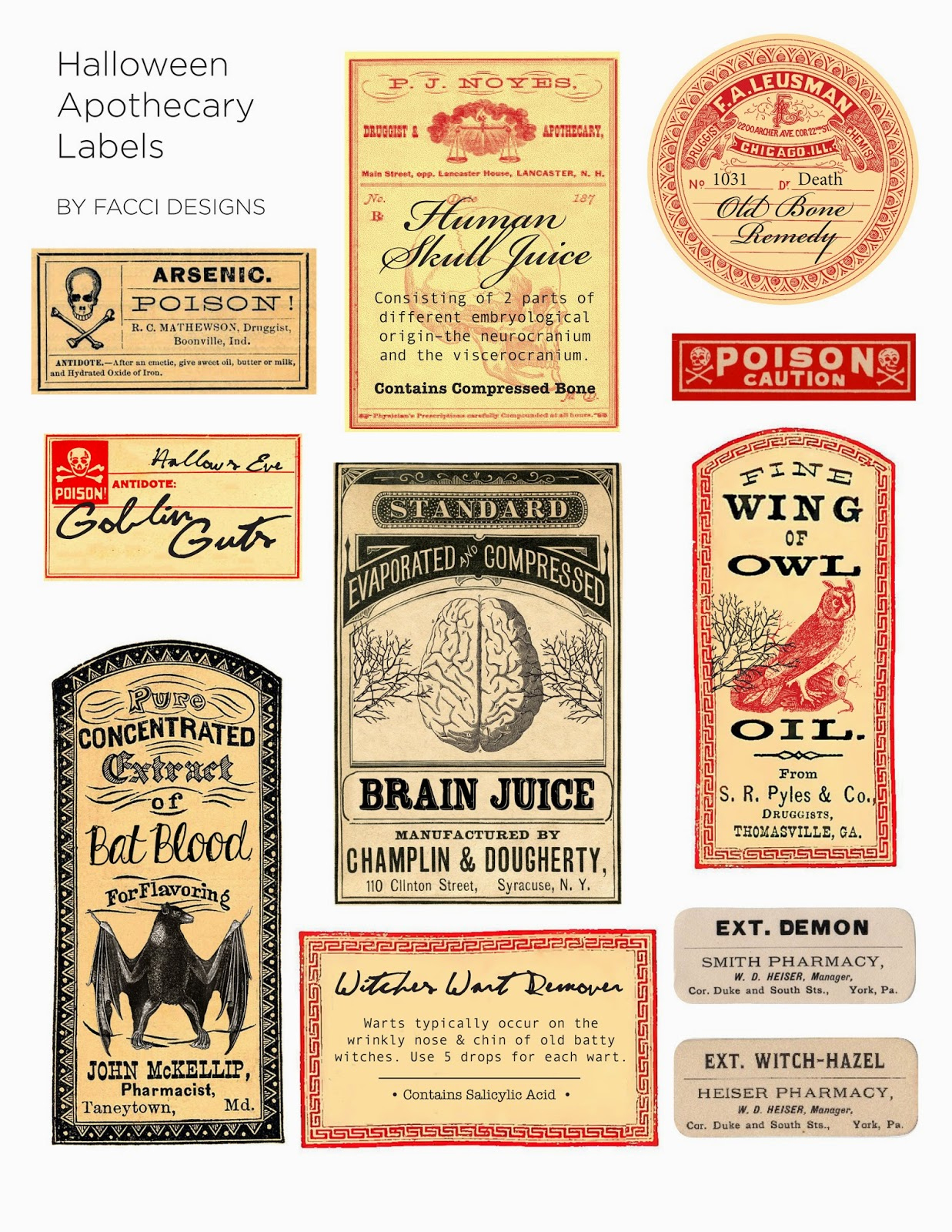 Halloween Love: Spooky Apothecary Labels Free Printable | Brooklyn with Free Printable Vintage Apothecary Labels