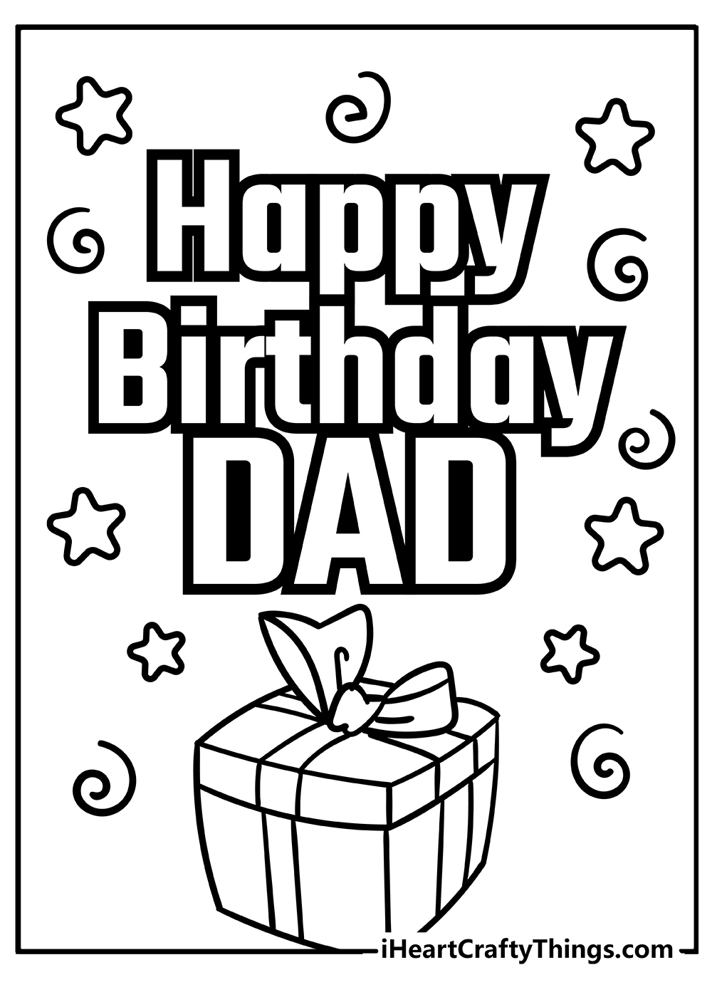 Happy Birthday Dad Coloring Pages (100% Free Printables) intended for Happy Birthday Daddy Card Printable
