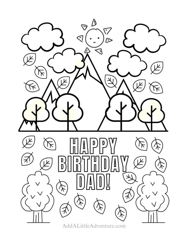 Happy Birthday Dad Coloring Pages - Free Printables within Happy Birthday Daddy Card Printable