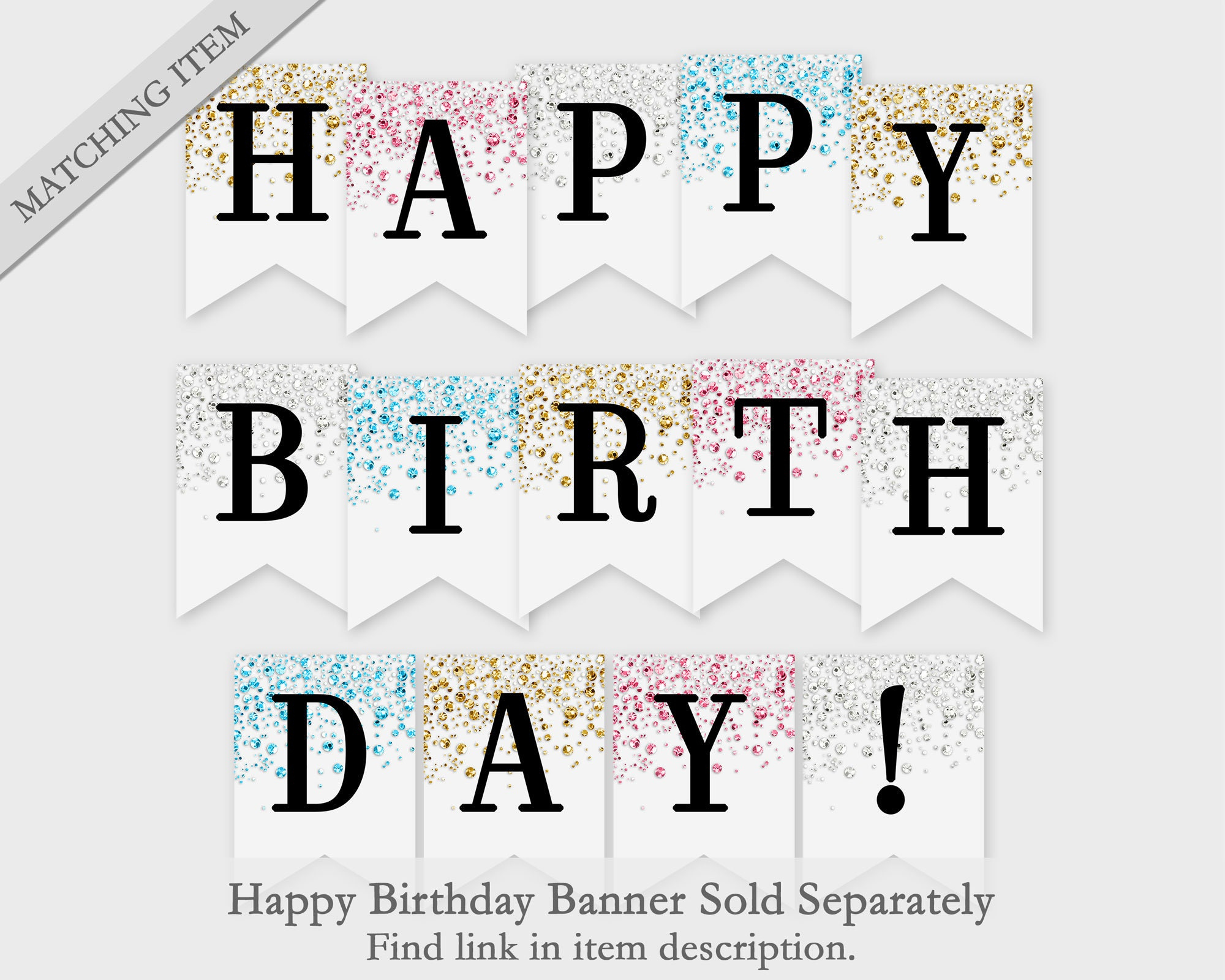 Happy Birthday Druckbares Banner - Konfetti Glitzert Silber with regard to Happy Birthday Banner Printable