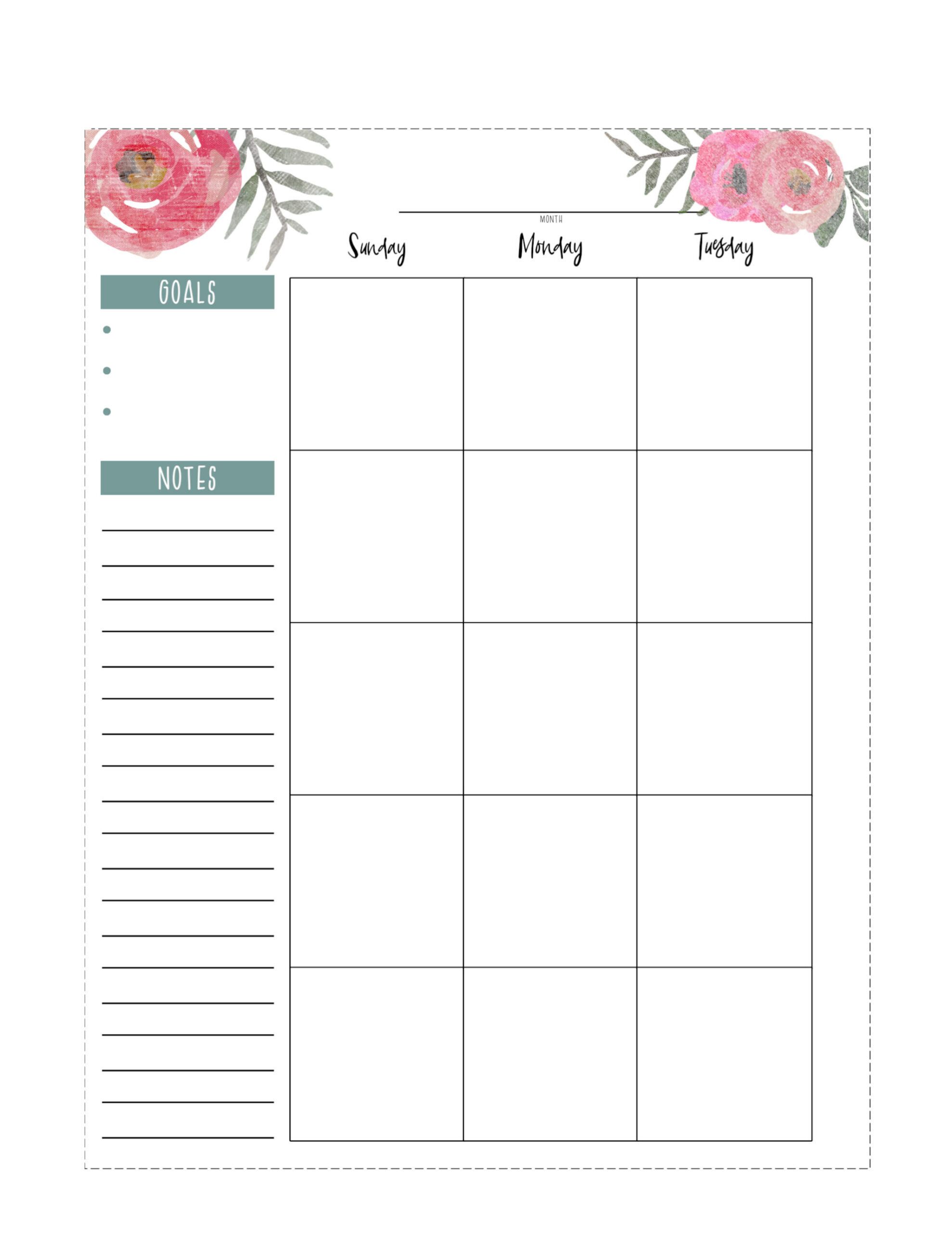 Happy Planner Free Printable Pages - Floral - Paper Trail Design regarding Free Planner Printables Happy Planner
