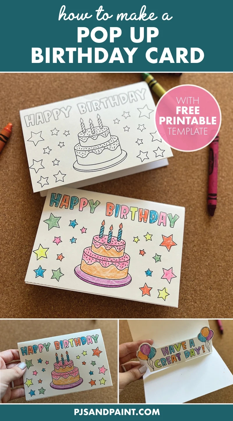 How To Make A Pop Up Birthday Card - Free Printable - Pjs And Paint within Make A Birthday Card Printable
