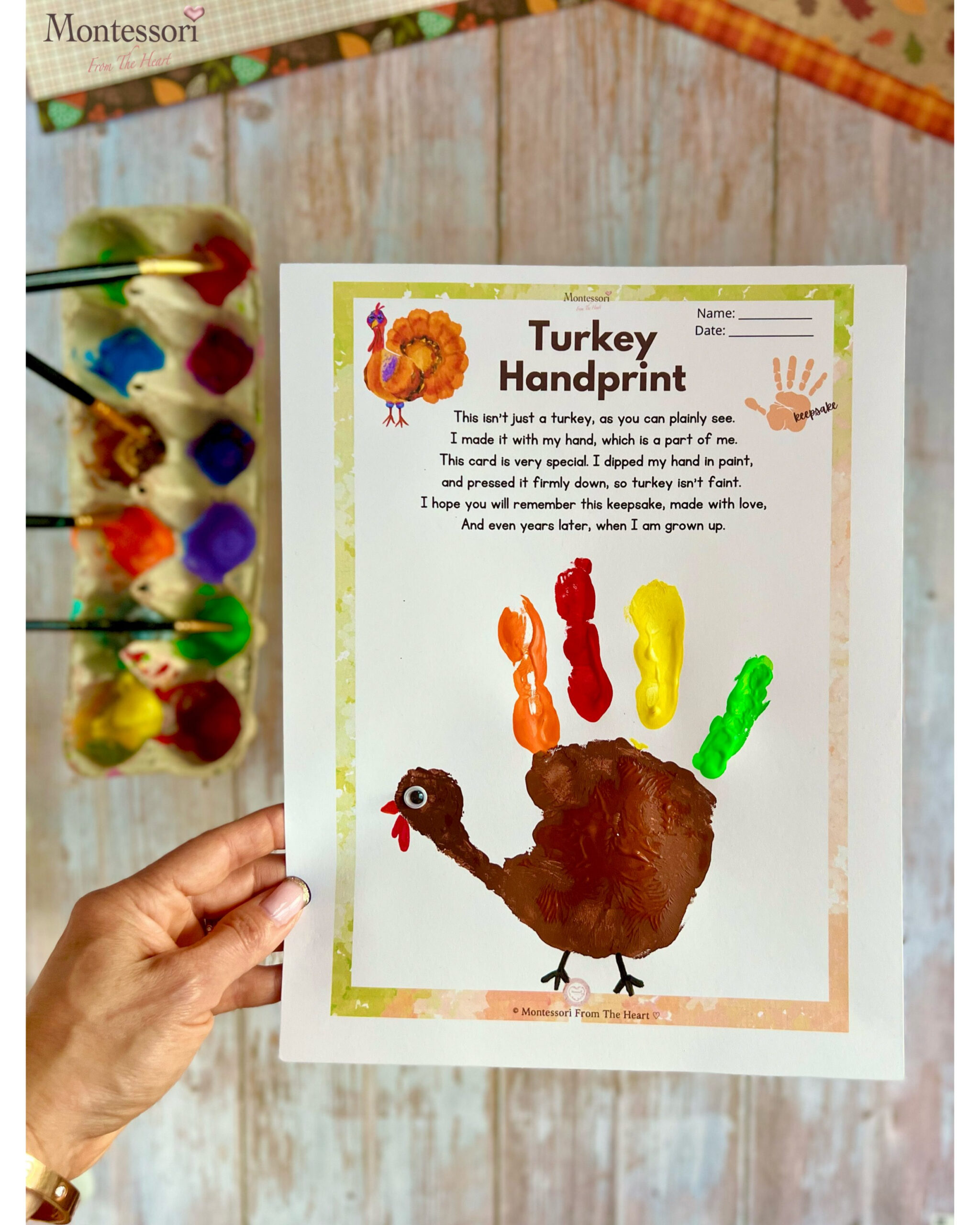 How To Make Cute Turkey Handprint Thanksgiving Kids Craft inside Thanksgiving Crafts For Preschoolers Printable