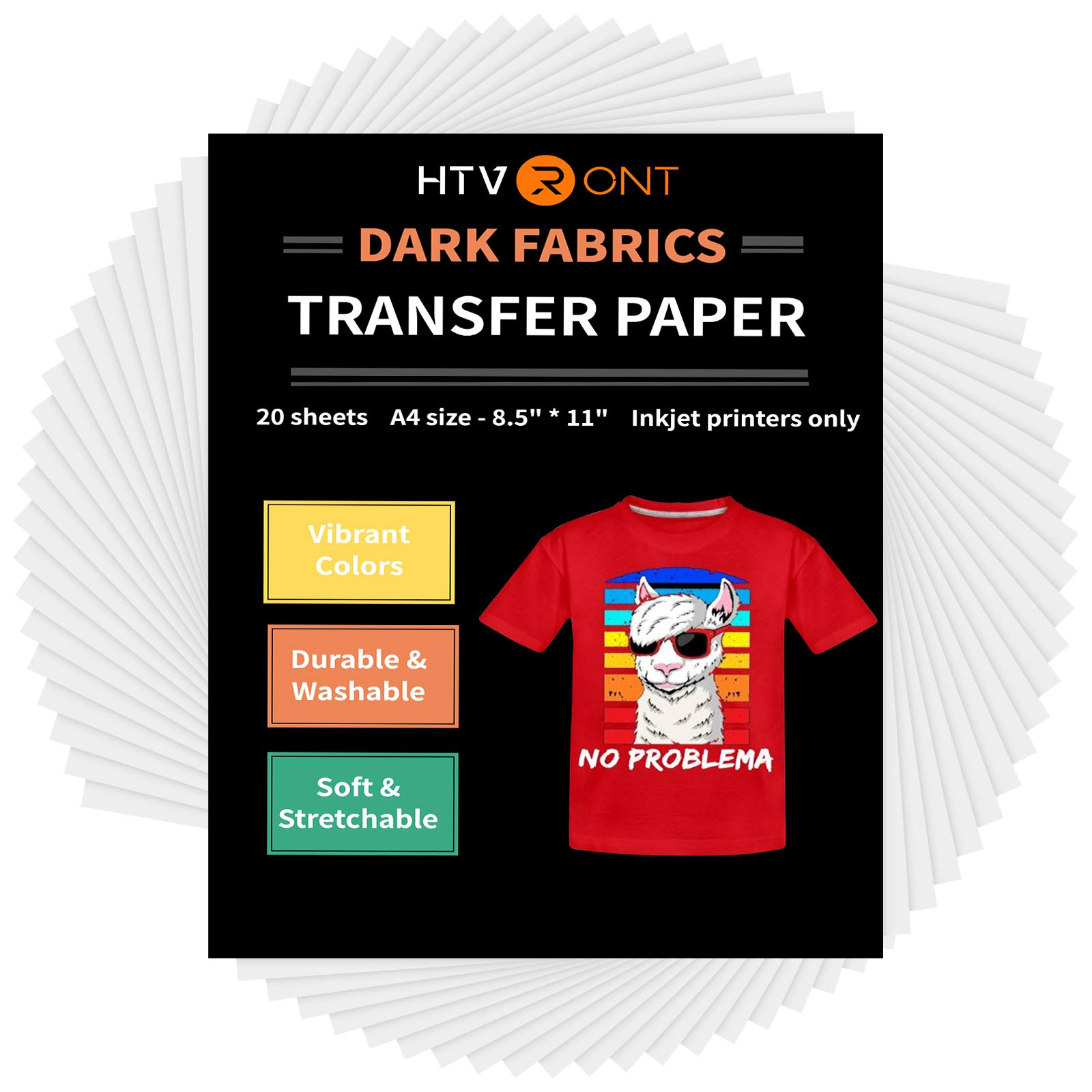 Htvront Heat Transfer Paper For T-Shirts 20 Sheets - Printable intended for Printable Heat Transfer Vinyl For Shirts