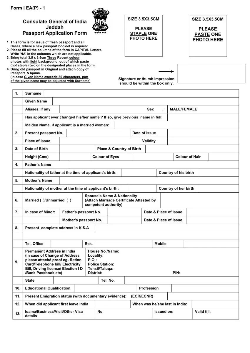 Indian Passport Renewal Form ≡ Fill Out Printable Pdf Forms Online with Passport Renewal Application Form Printable