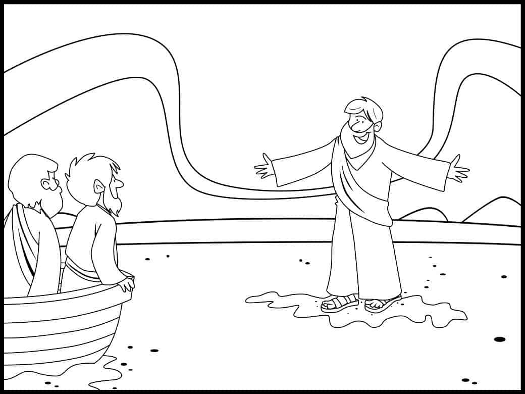 Jesus Walks On Water" Coloring Page - Ministry To Children in Jesus Walks on Water Printable