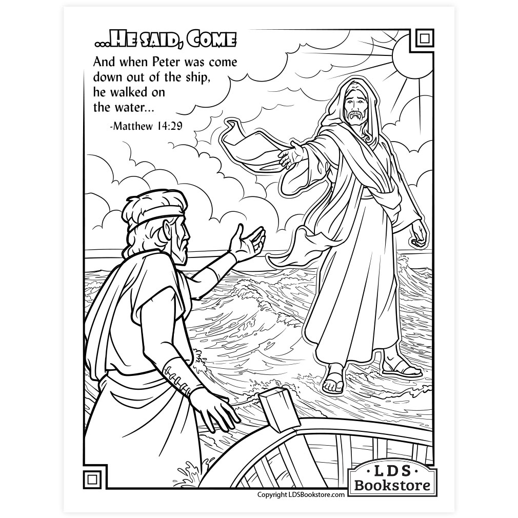 Jesus Walks On Water Coloring Page - Printable for Jesus Walks on Water Printable