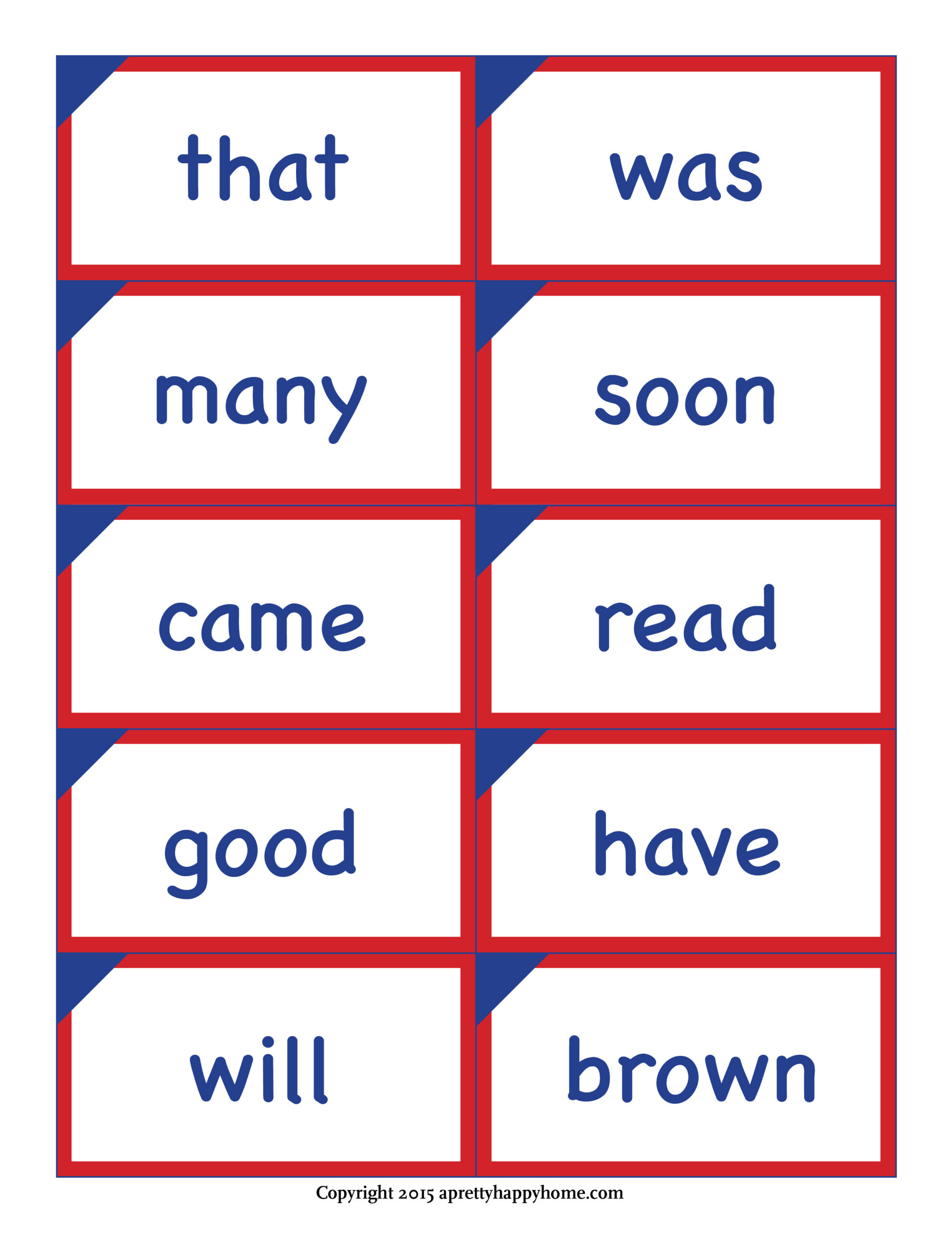 Kindergarten Sight Word Flash Cards – Free Printable – A Pretty throughout Sight Words Printable Flash Cards