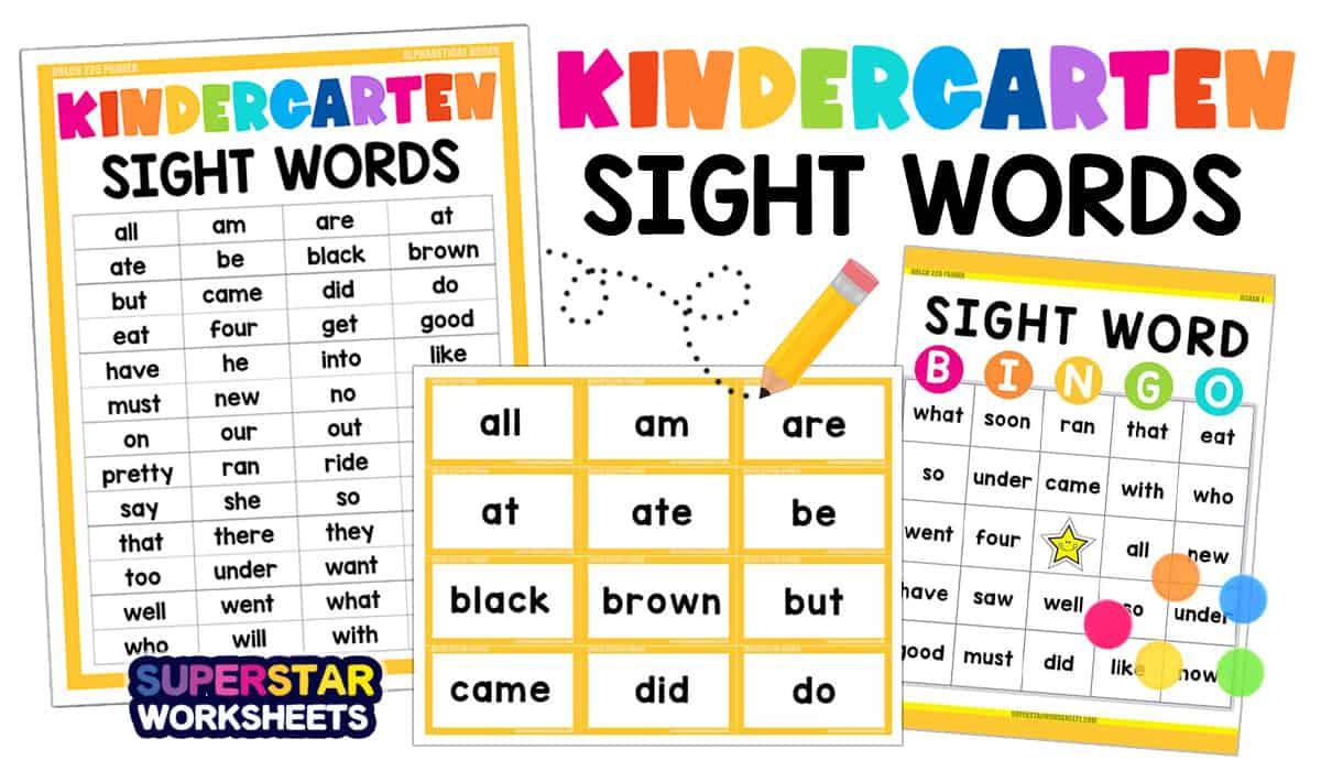 Kindergarten Sight Words - Superstar Worksheets pertaining to List Of Kindergarten Sight Words Printable