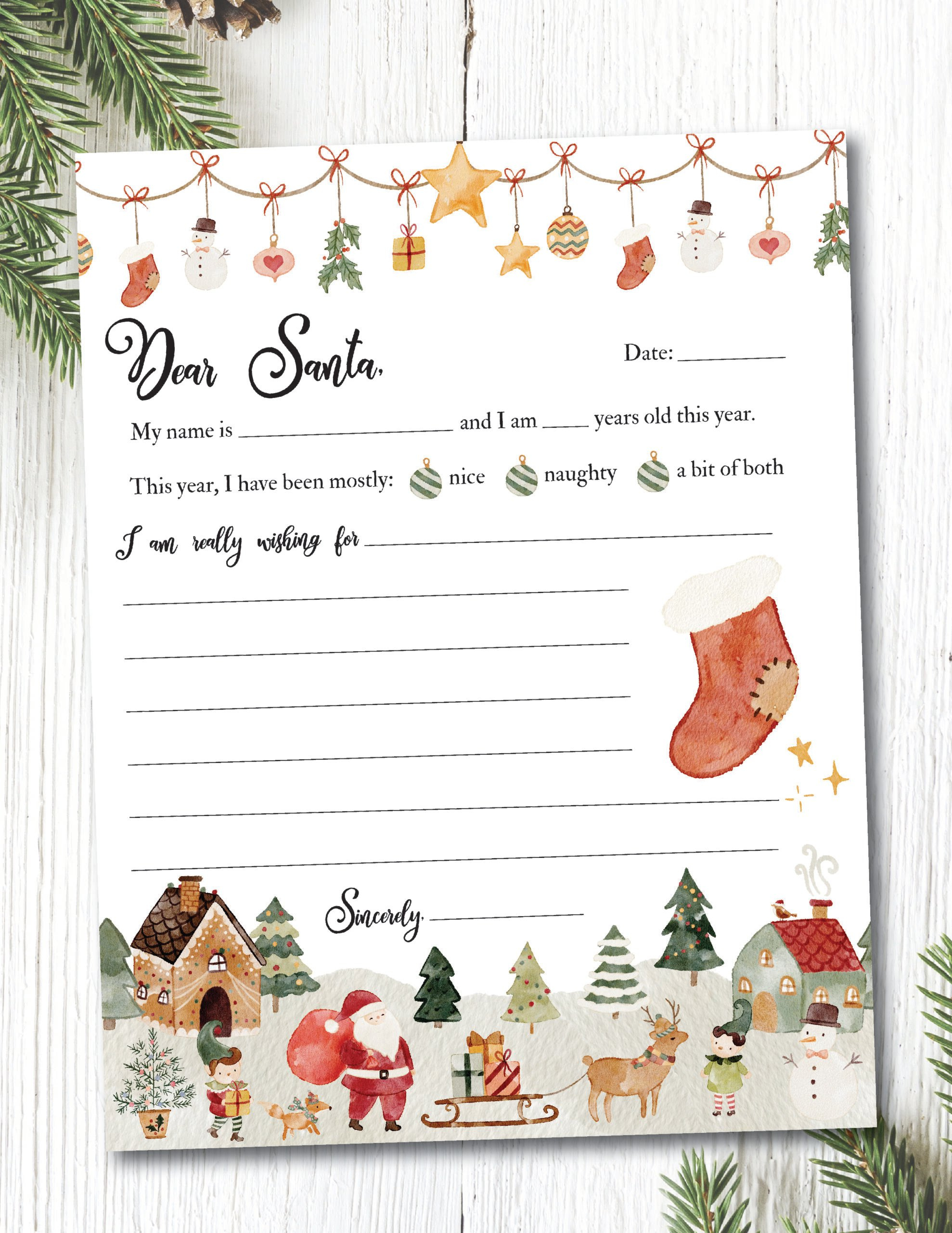 Letter To Santa Template Free Printable - Home Sweet Farm Home within Free Printable Letter to Santa Template