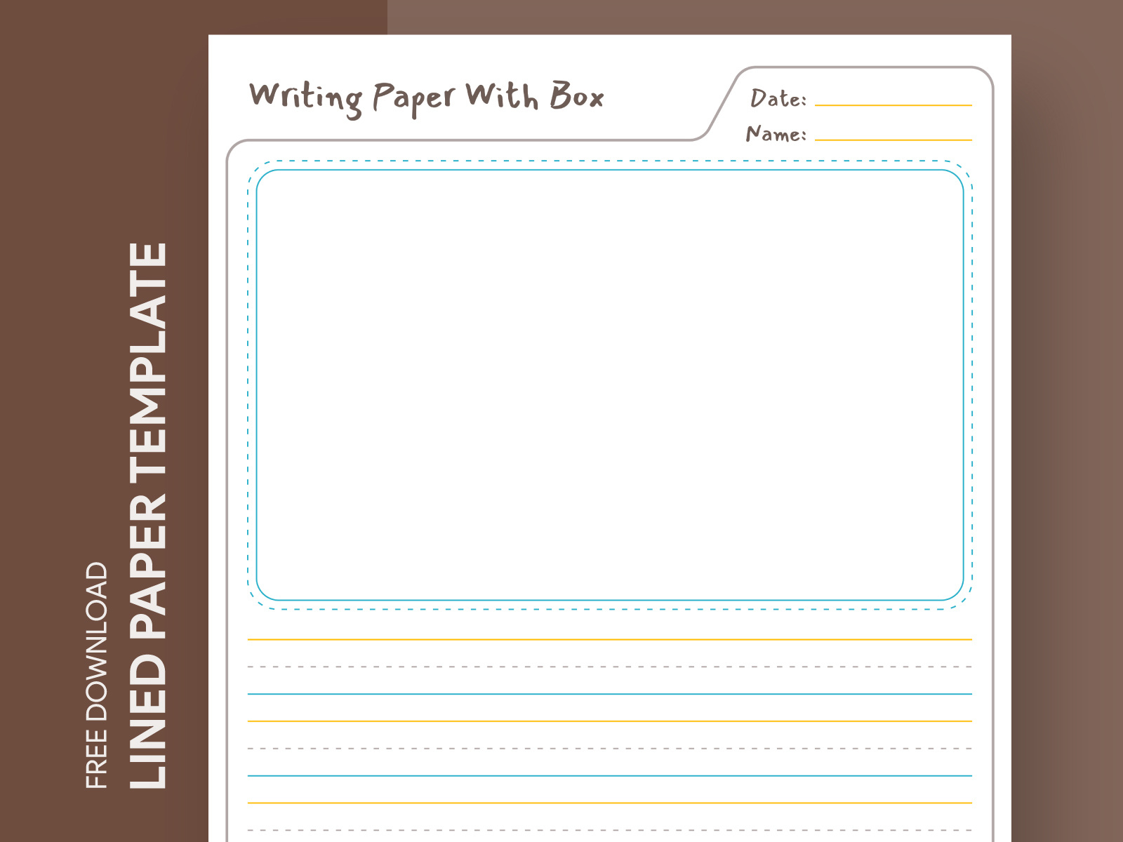 Lined Paper With Picture Box Free Google Docs Templategdoc On with regard to Printable Free Writing Paper with Picture Box