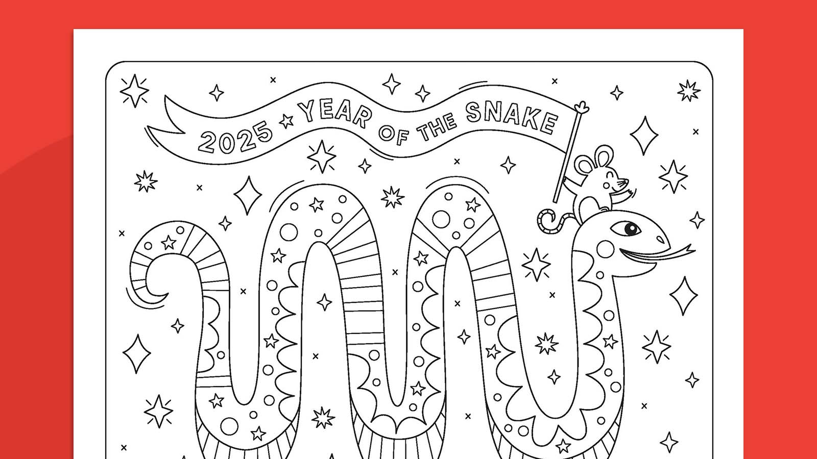 Lunar New Year 2025 Coloring Page: Grab Our Free Download - We Are with Chinese New Year Free Printable