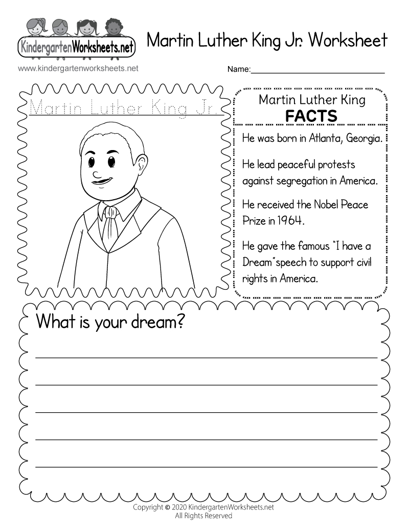 Martin Luther King Jr. Worksheet - Free Printable, Digital, &amp;amp; Pdf within Martin Luther King Printables Kindergarten