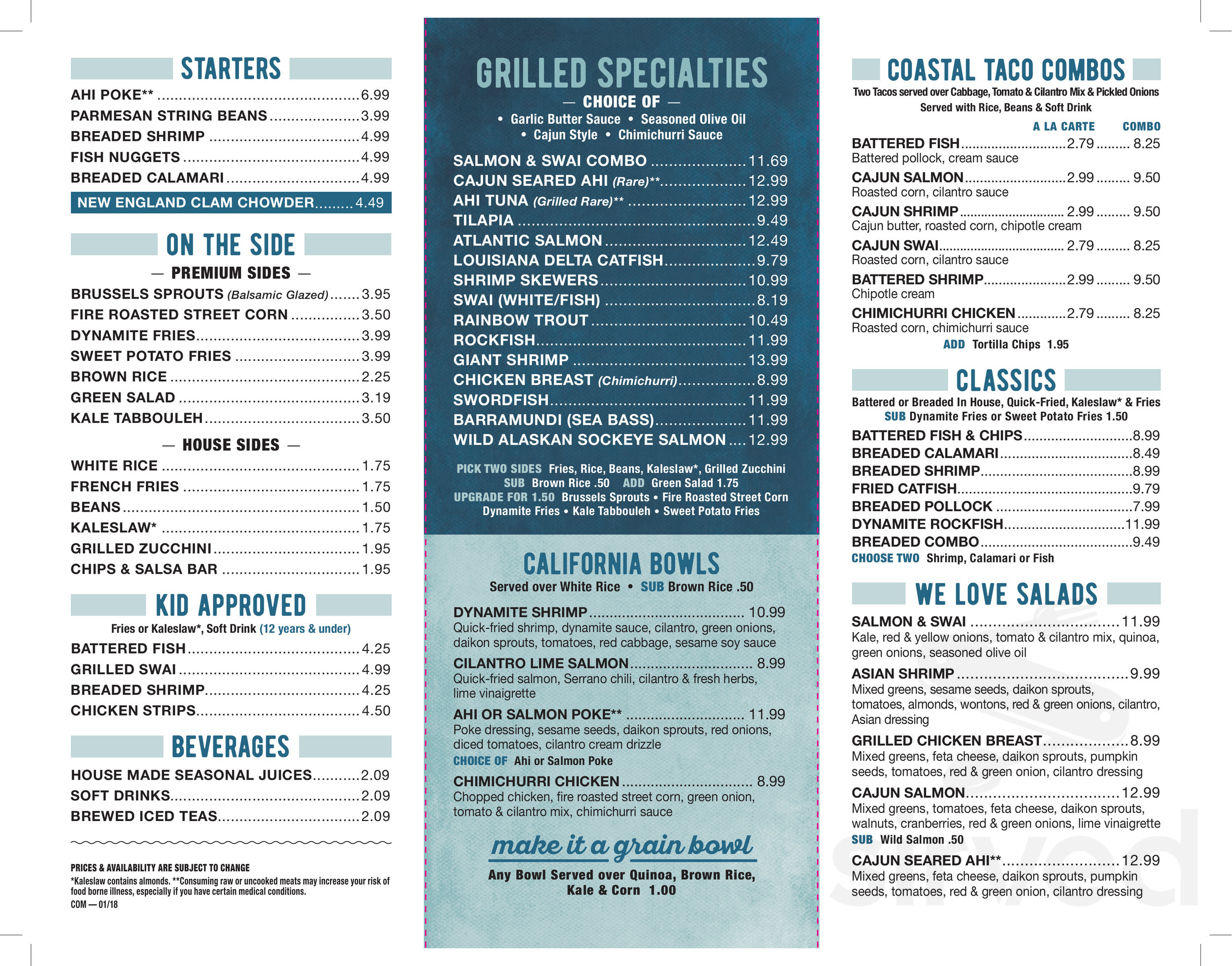 Menu - Cypress Ca&amp;#039;S California Fish Grill | Sirved with regard to California Fish Grill Printable Menu