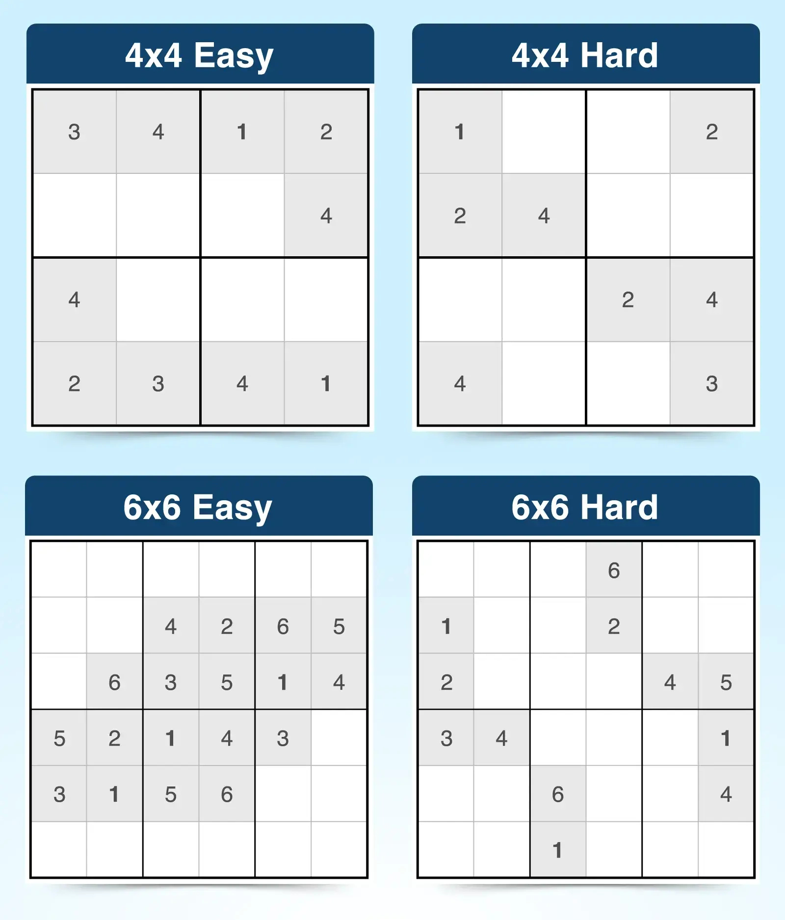 Mini Sudoku For Kids | Play Online Or Print 4X4 And 6X6 Grids regarding Printable Sudoku 1 Per Page