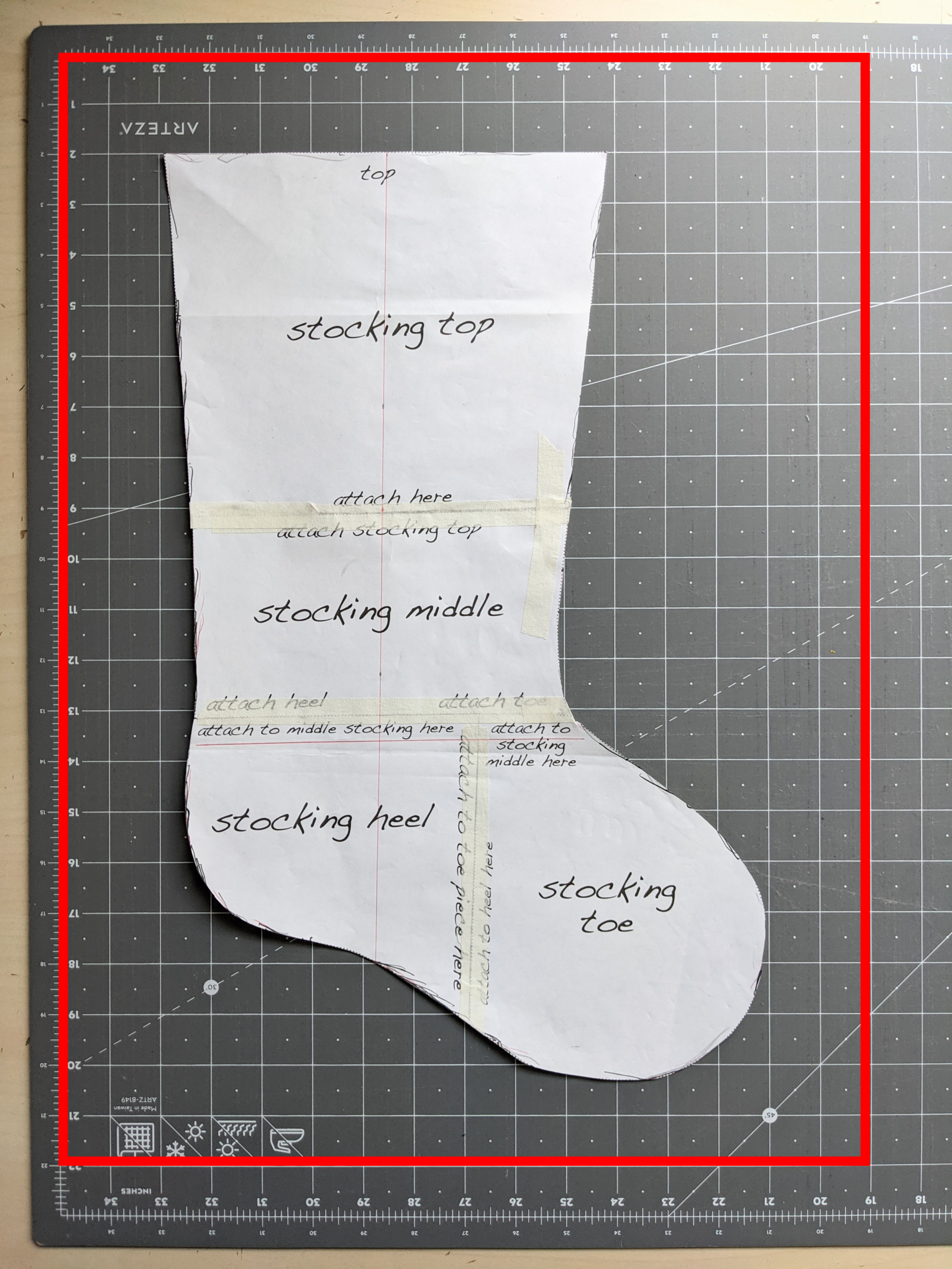 Minimalist Christmas Tree Stocking — Juniperus Threadworks inside Christmas Stocking Pattern Printable Free