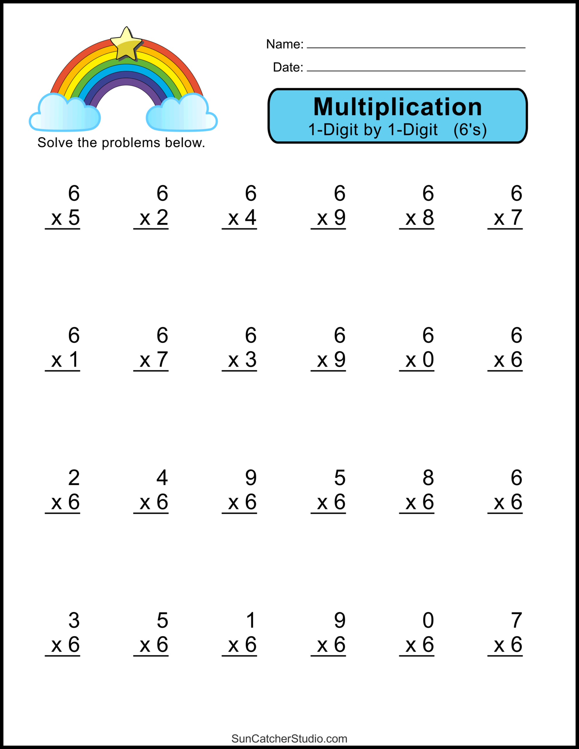 Multiplication Worksheets: (One-Digit Math Drills) – Free throughout Free Printable Worksheets For Multiplication