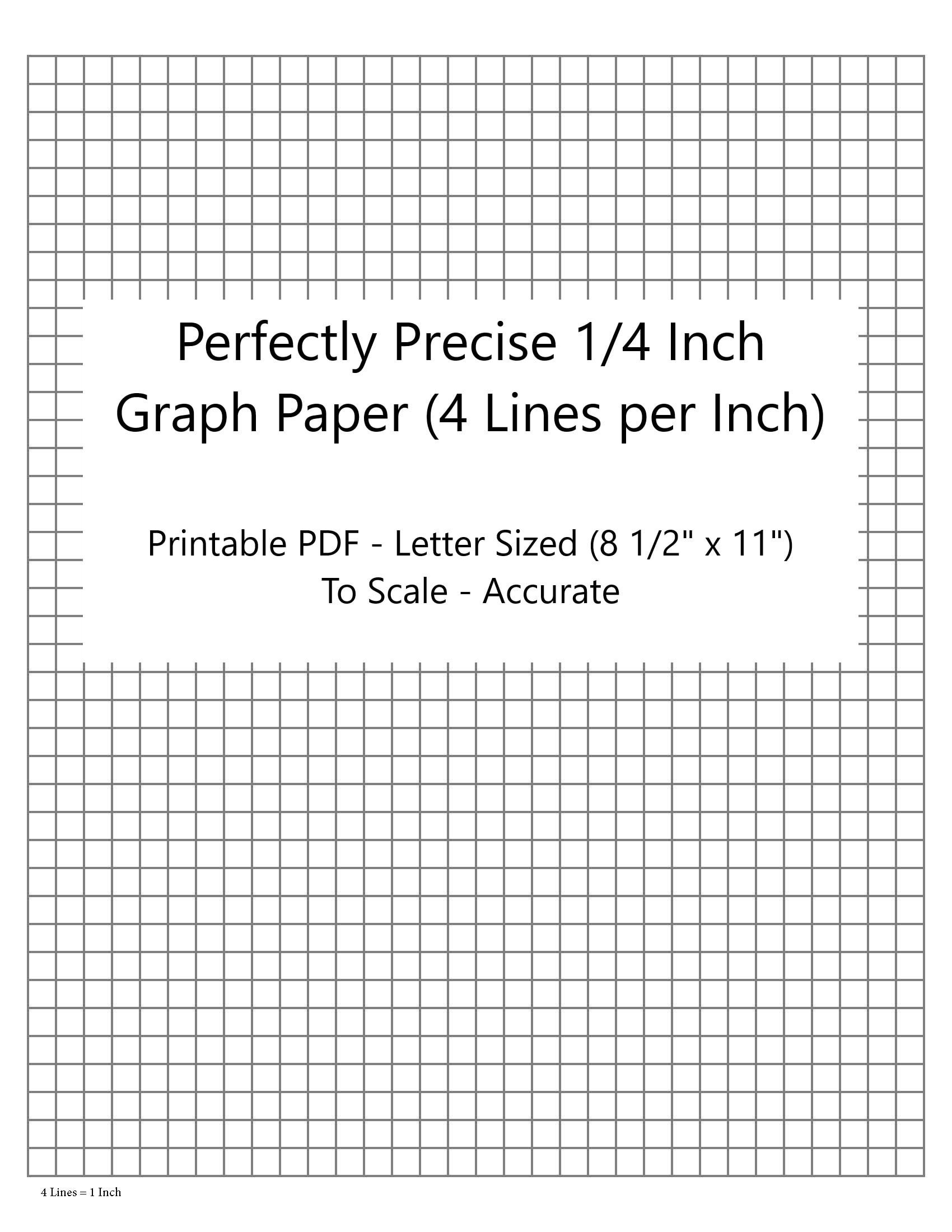 Perfectly Scaled And Precise Printable Graph Paper - 4/4 - 1/4 Inch (4 Lines Per Inch) regarding Graph Paper 1/4 Inch Printable