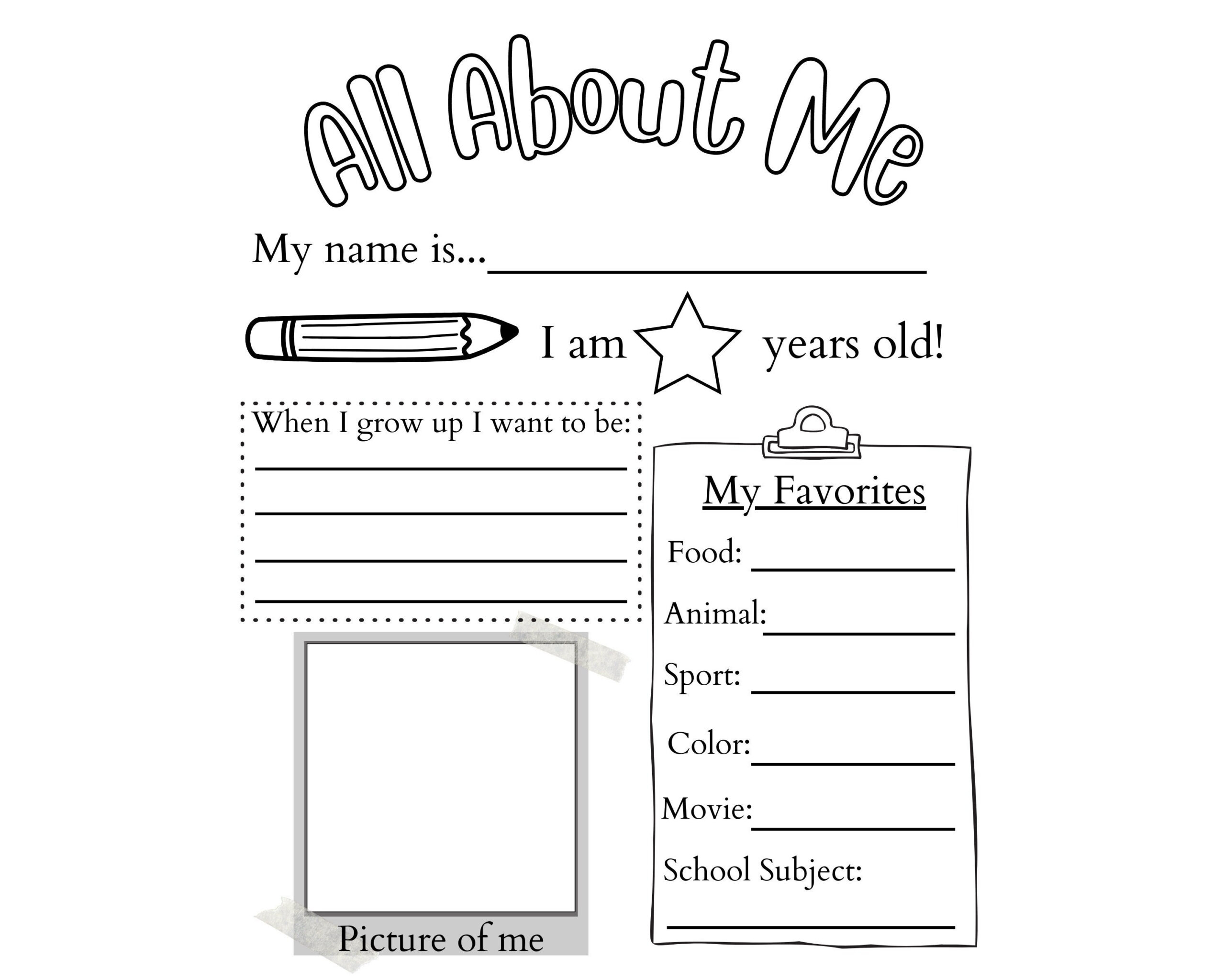 Printable All About Me Worksheet | Printable Activity For Kids within All About Me Printable Worksheets