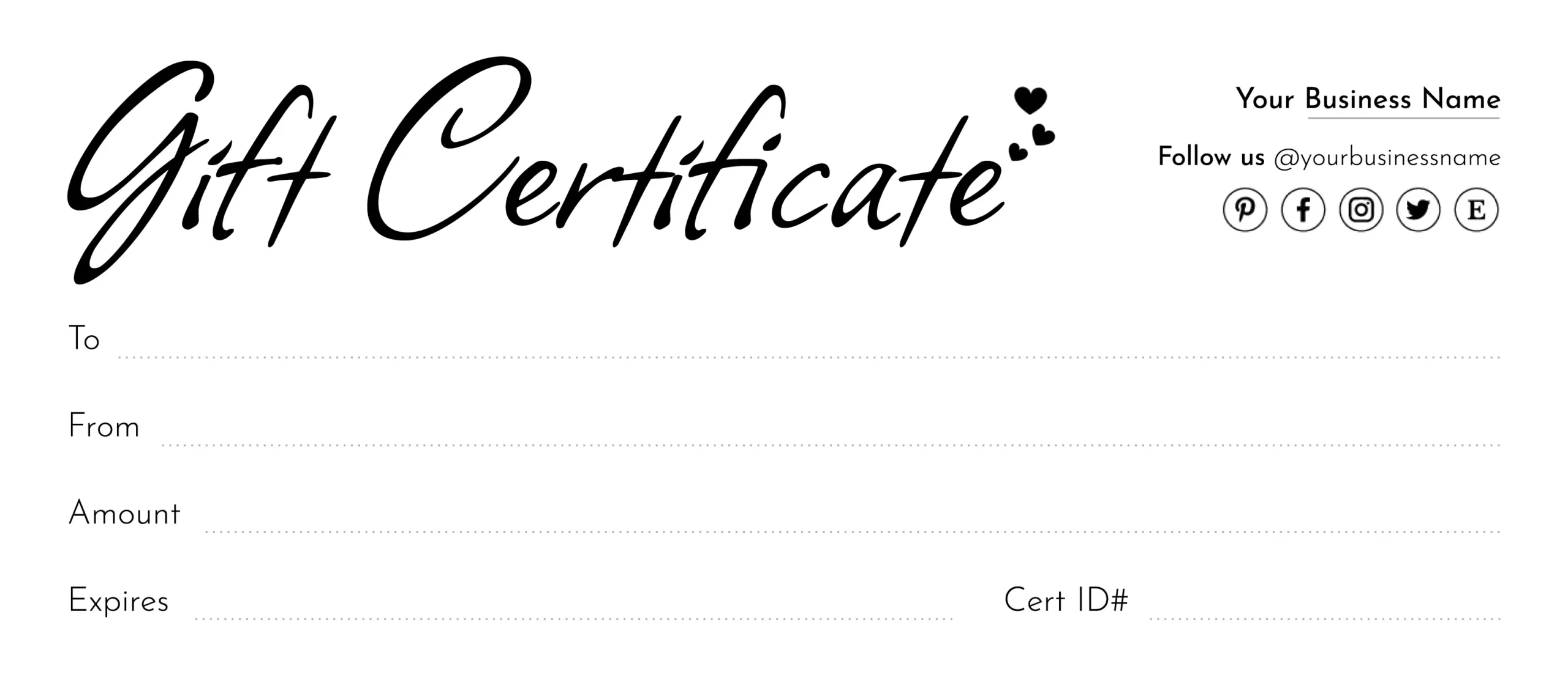 Printable Blank Gift Certificate Free Google Docs Template - Gdoc.io intended for Free Printable Gift Certificate Templates