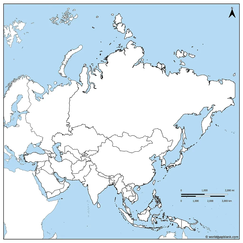 Printable Blank Map Of Asia For Free Download [Image/Pdf] throughout Blank Map Of Asia Printable