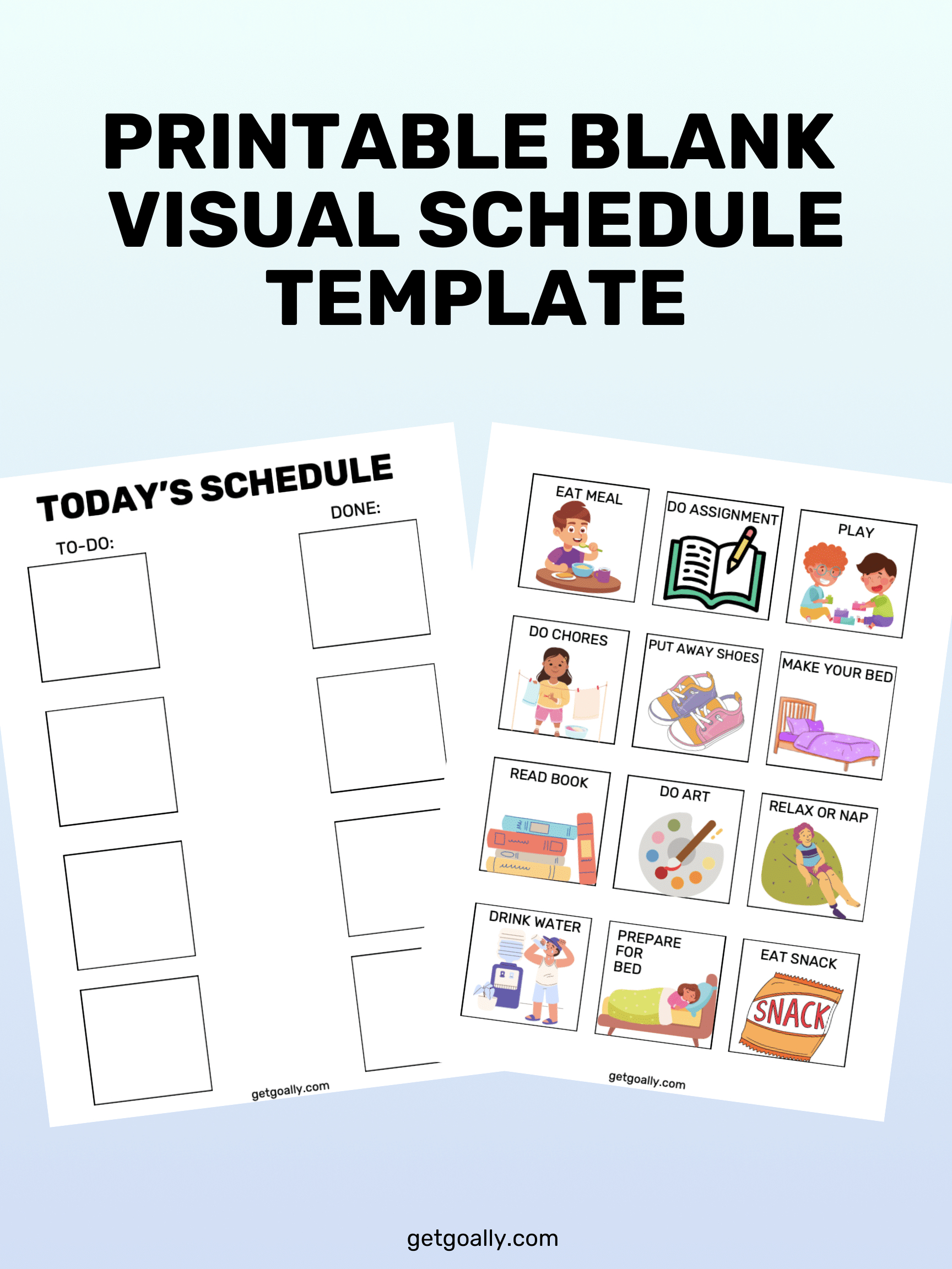 Printable Blank Visual Schedule Template | Free Download - Goally inside Free Printable Visual Schedule Pictures