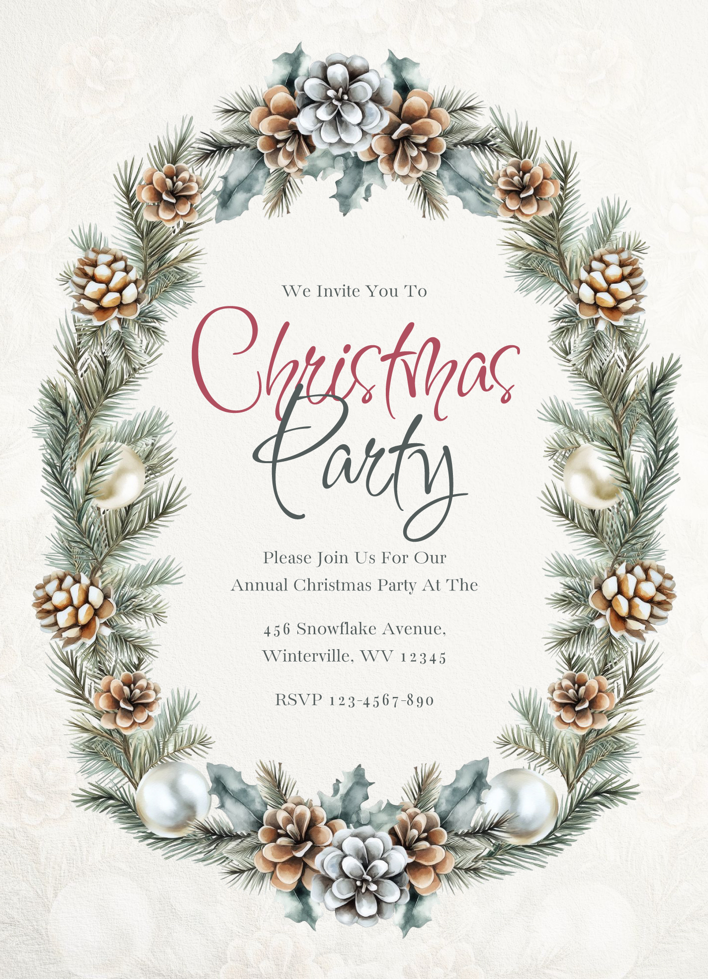 Printable Christmas Invitation Free Google Docs Template - Gdoc.io in Christmas Invitation Template Printable Free