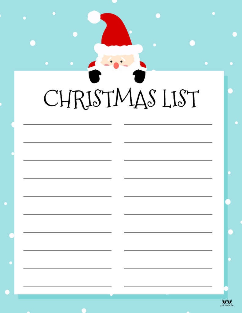 Printable Christmas Lists - 50 Free Printables | Printabulls in Christmas List For Santa Printable