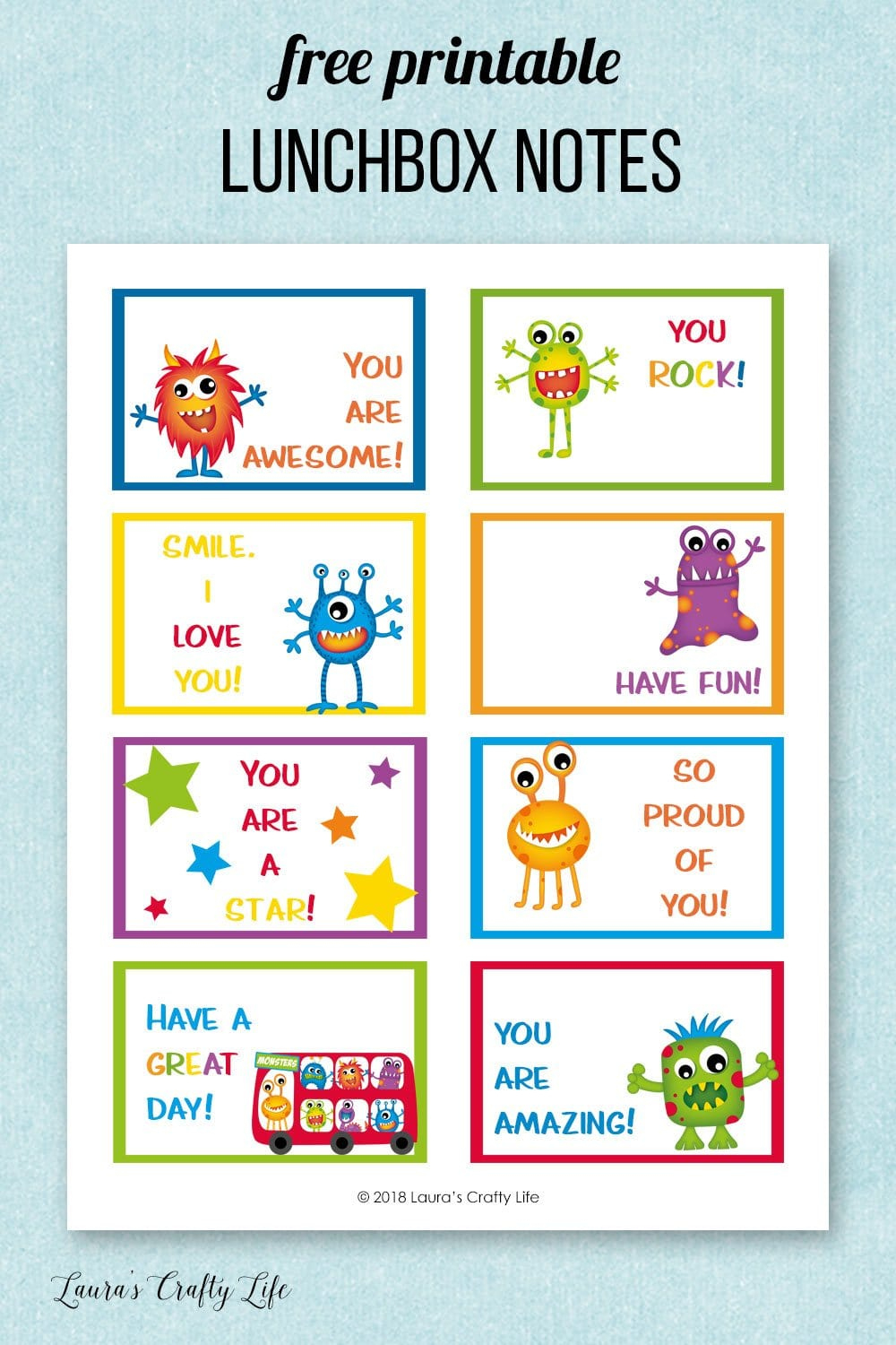 Printable Lunchbox Notes pertaining to Lunch Box Notes Free Printables
