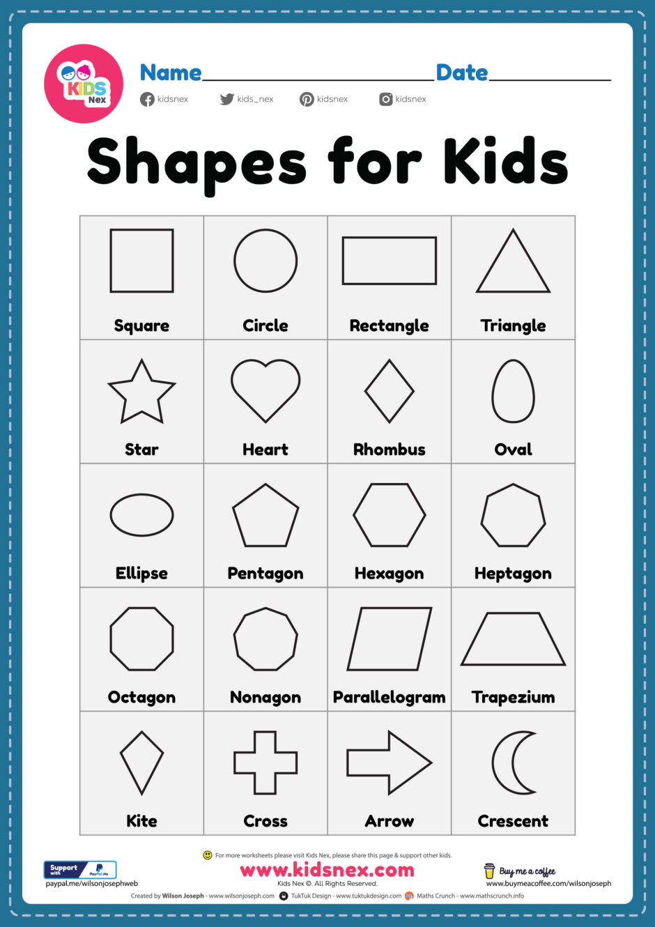 Printable Shapes For Preschool - Free Printable Pdf For Kids in Free Printable Worksheets For Shapes