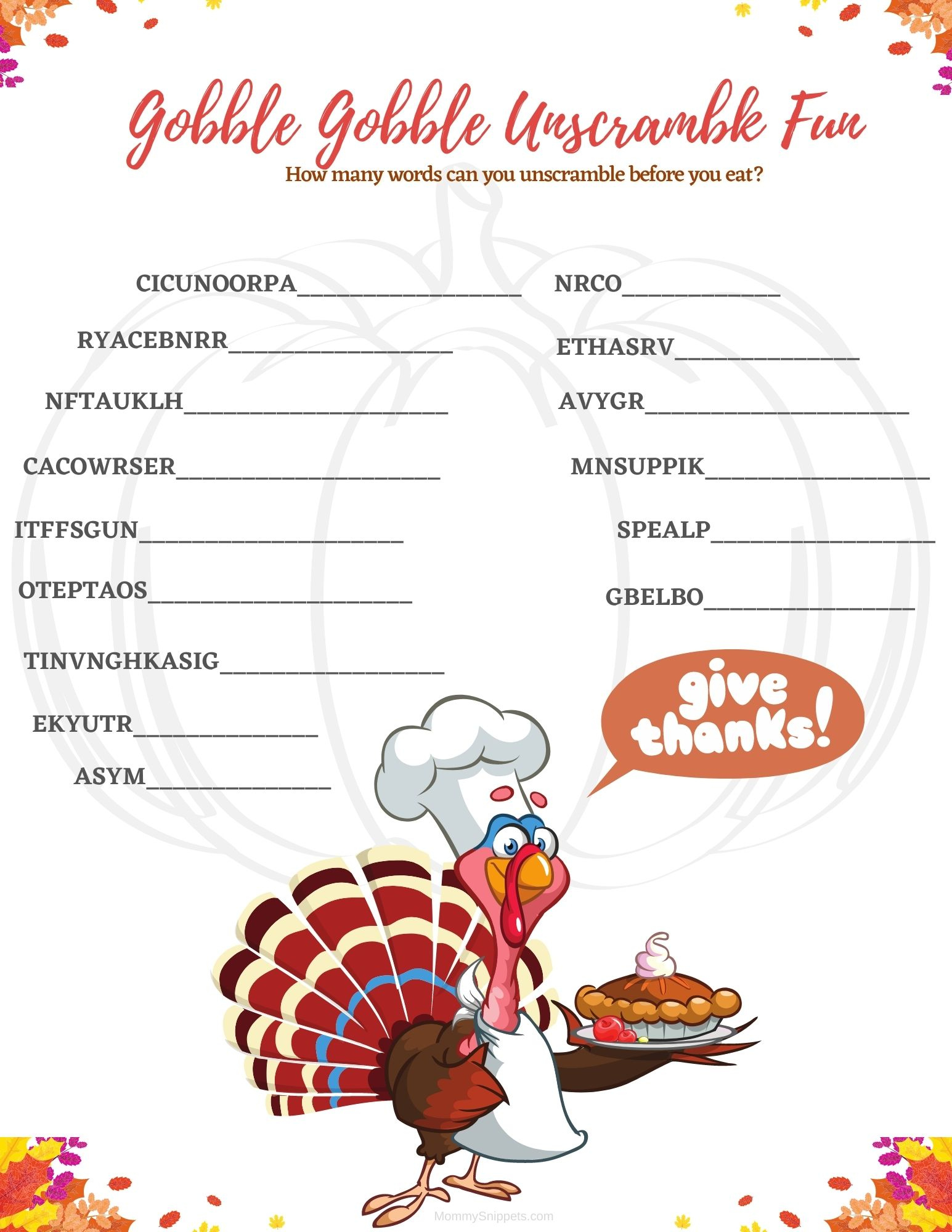 Printable Thanksgiving Activities - Printable Party Favors regarding Free Printable Thanksgiving Worksheets