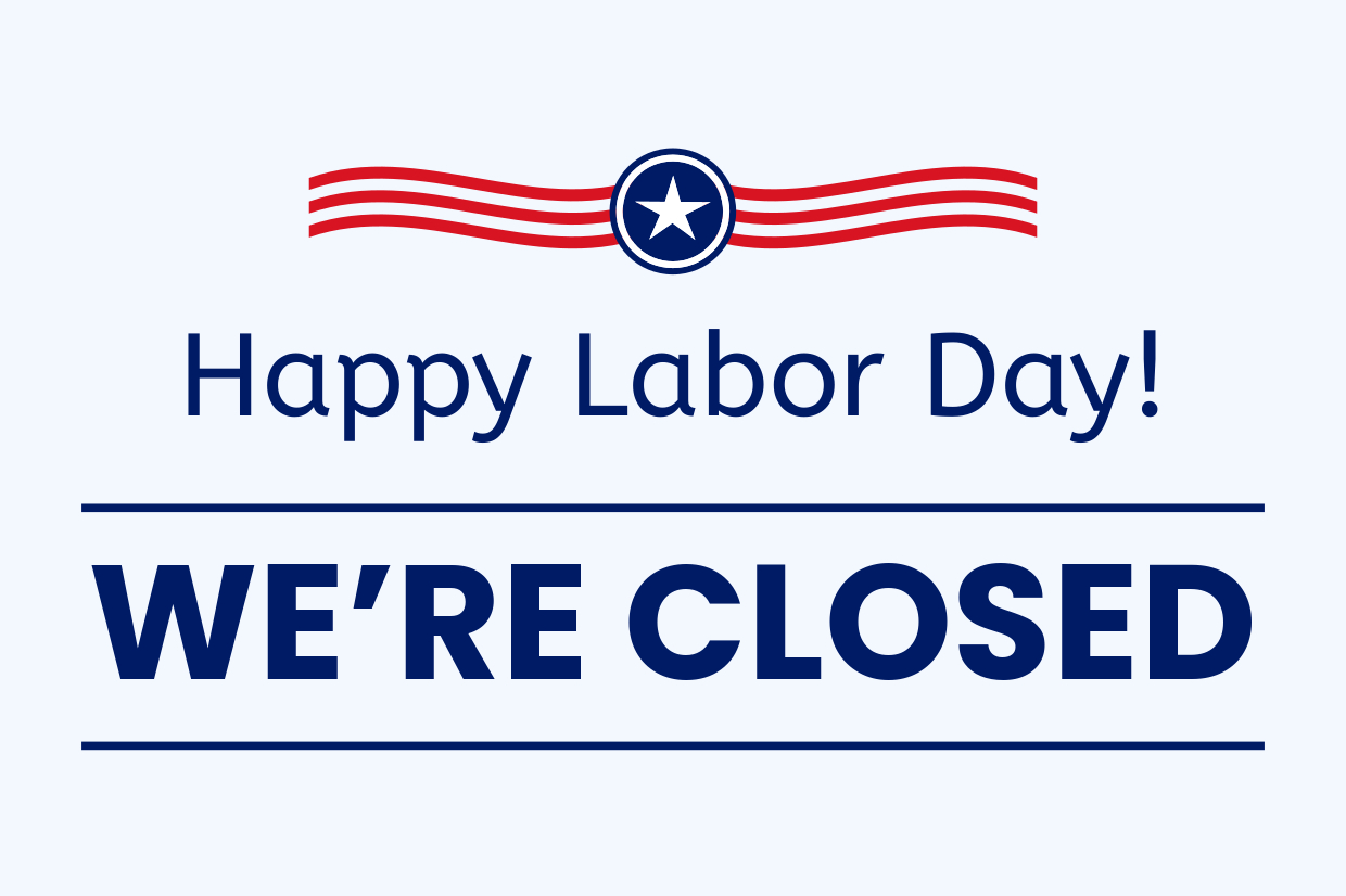 Red Stripes With A Star Labor Day Closed Sign Template | Square Signs for Closed For Labor Day Sign Printable