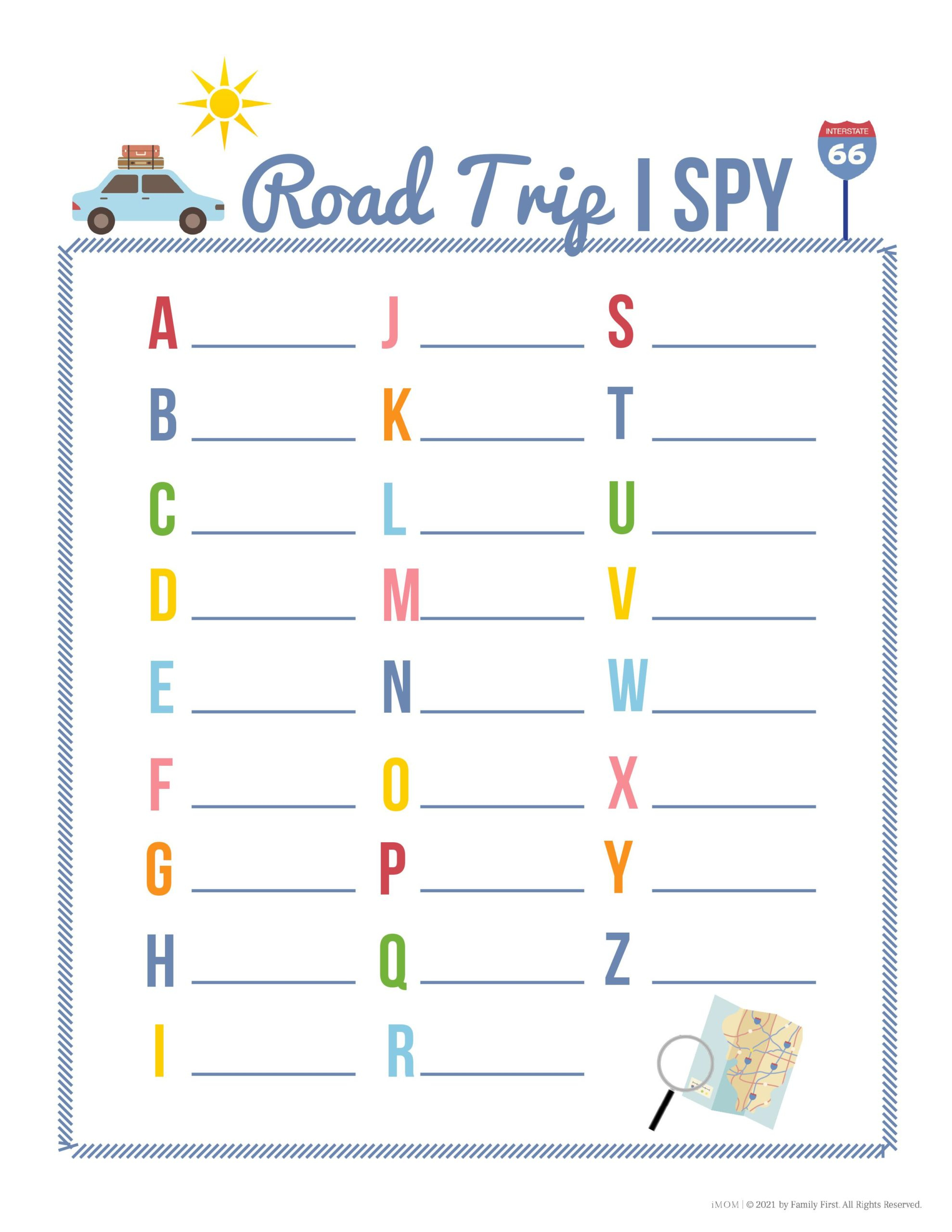 Road Trip Games For Summer - Imom pertaining to Road Trip Car Games Printable