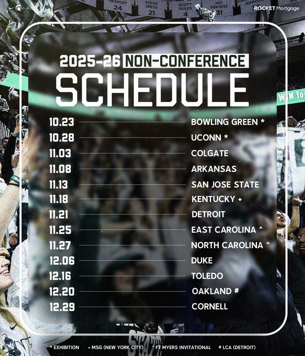Season Starting 🔜 for Michigan State Basketball Schedule Printable