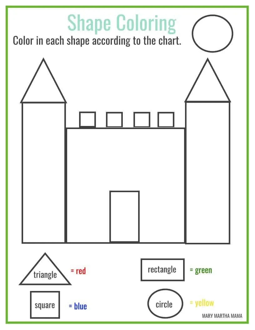 Shapes Worksheets For Preschool [Free Printables] – Mary Martha Mama pertaining to Shapes Activities For Preschoolers Printables