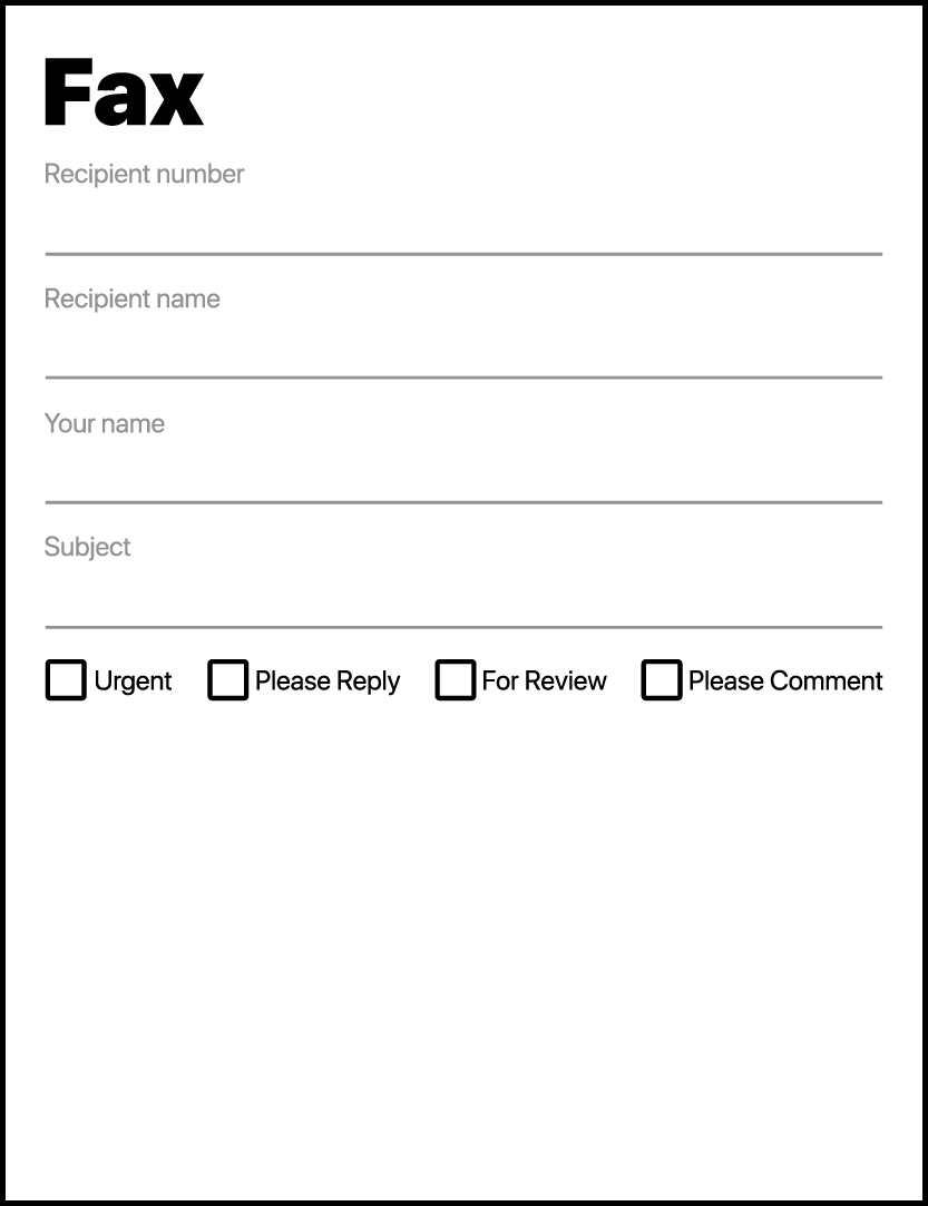 Simple Fax Cover Sheet Pdf Template for Plain Fax Cover Sheet Printable