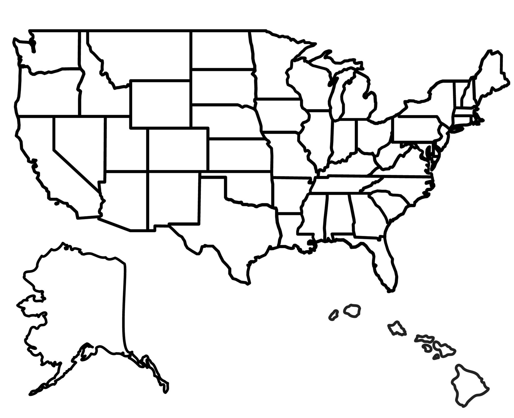 State Outlines: Blank Maps Of The 50 United States - Gis Geography for United States of America Map Printable