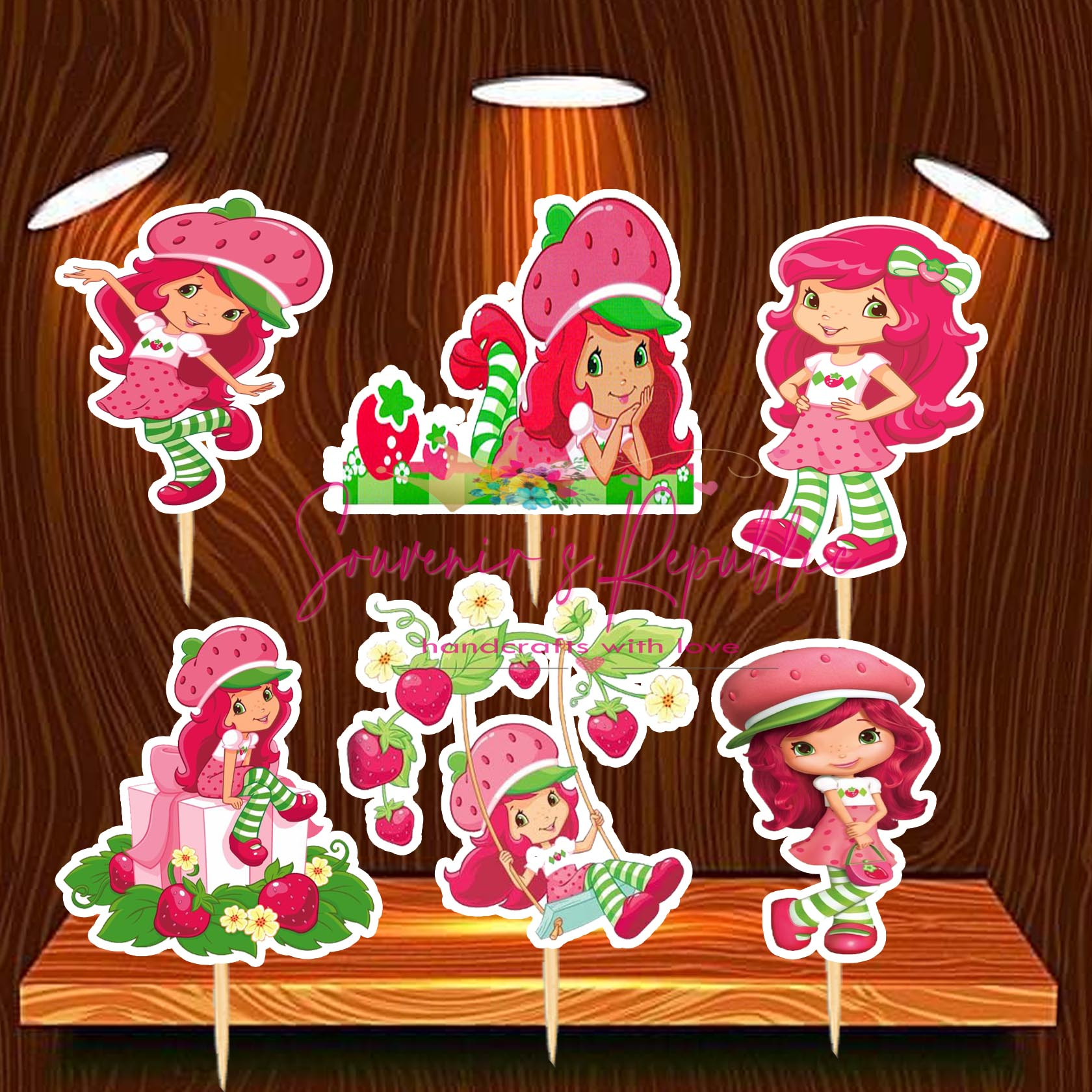 Strawberry Cupcake Toppers Strawberry Shortcake Cupcake Toppers pertaining to Strawberry Shortcake Cake Topper Printable
