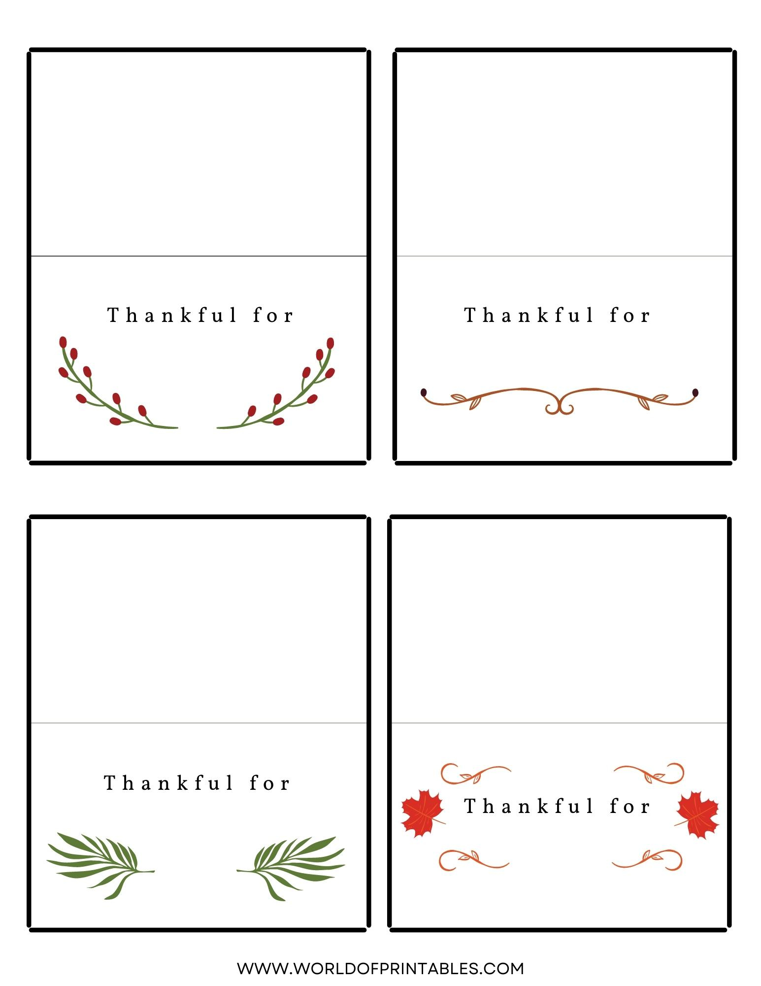 Thanksgiving Place Cards | Free Printables - Just Customize & Print! with Thanksgiving Name Place Cards Printable