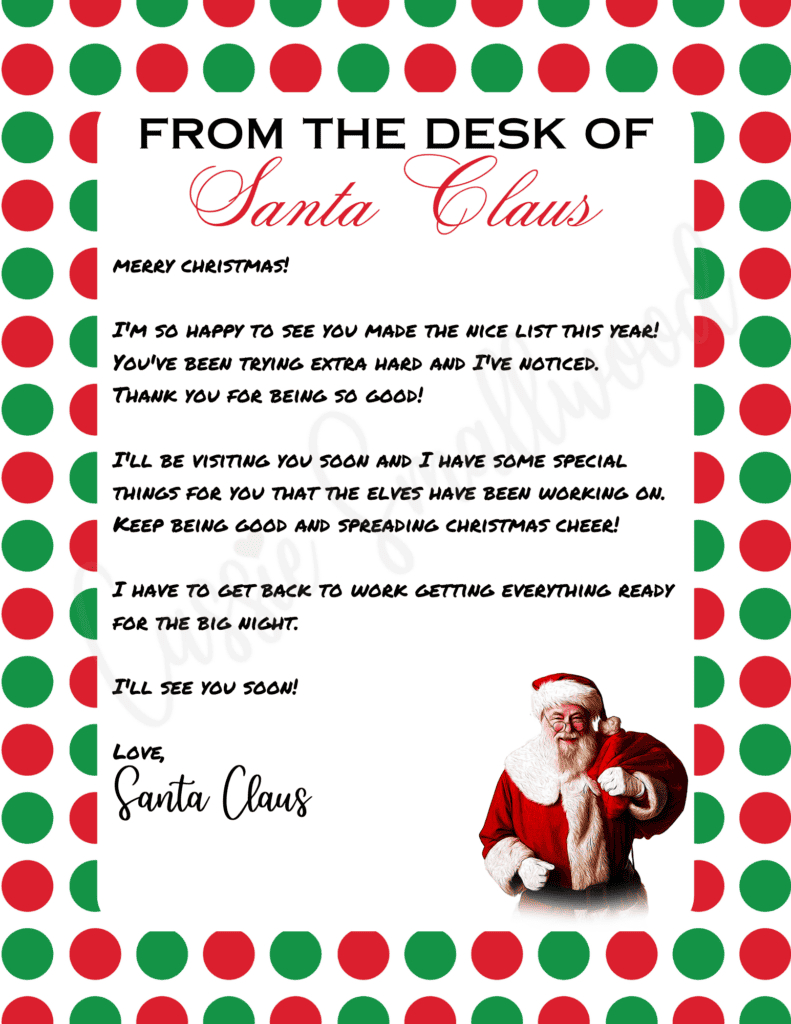 The Cutest Letters From Santa - Cassie Smallwood intended for Free Printable Personalised Letter From Santa Template