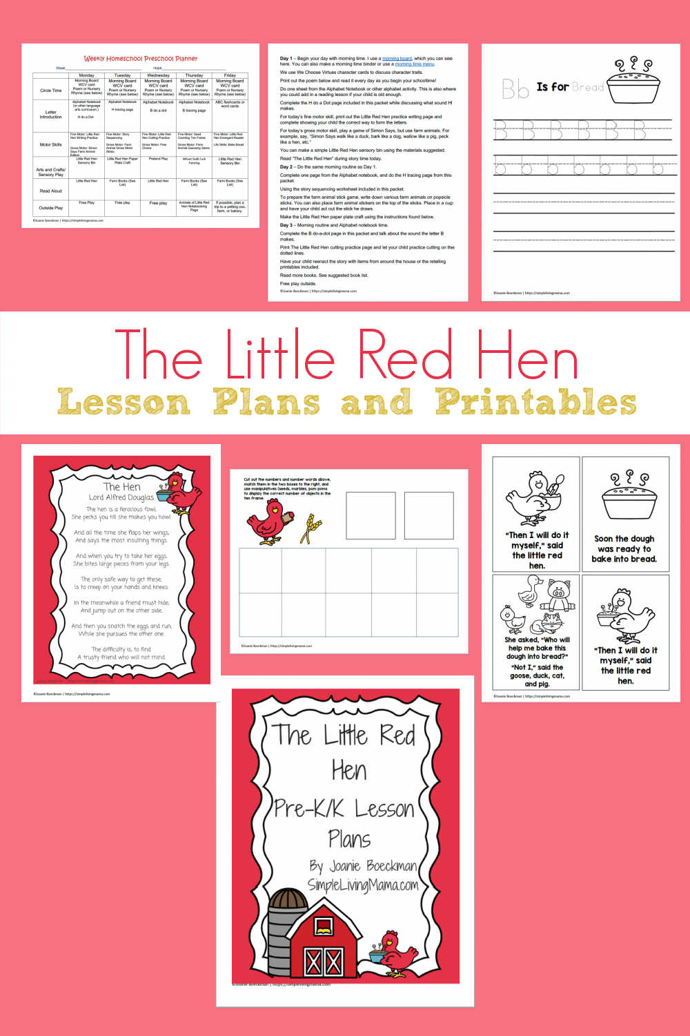 The Little Red Hen Printable Activities For Preschool - Simple pertaining to Little Red Hen Story Printable
